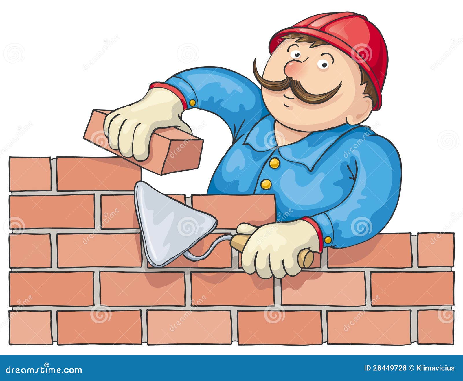 Bricklayer at the Work stock vector. Illustration of manual - 28449728