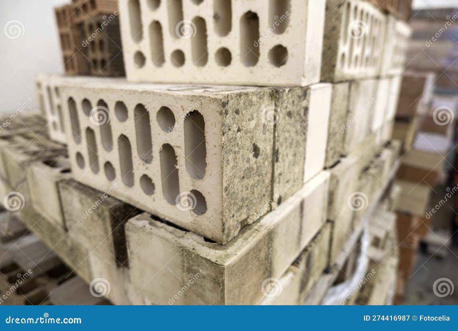 Bricks with holes stock image. Image of wall, construction 274416987