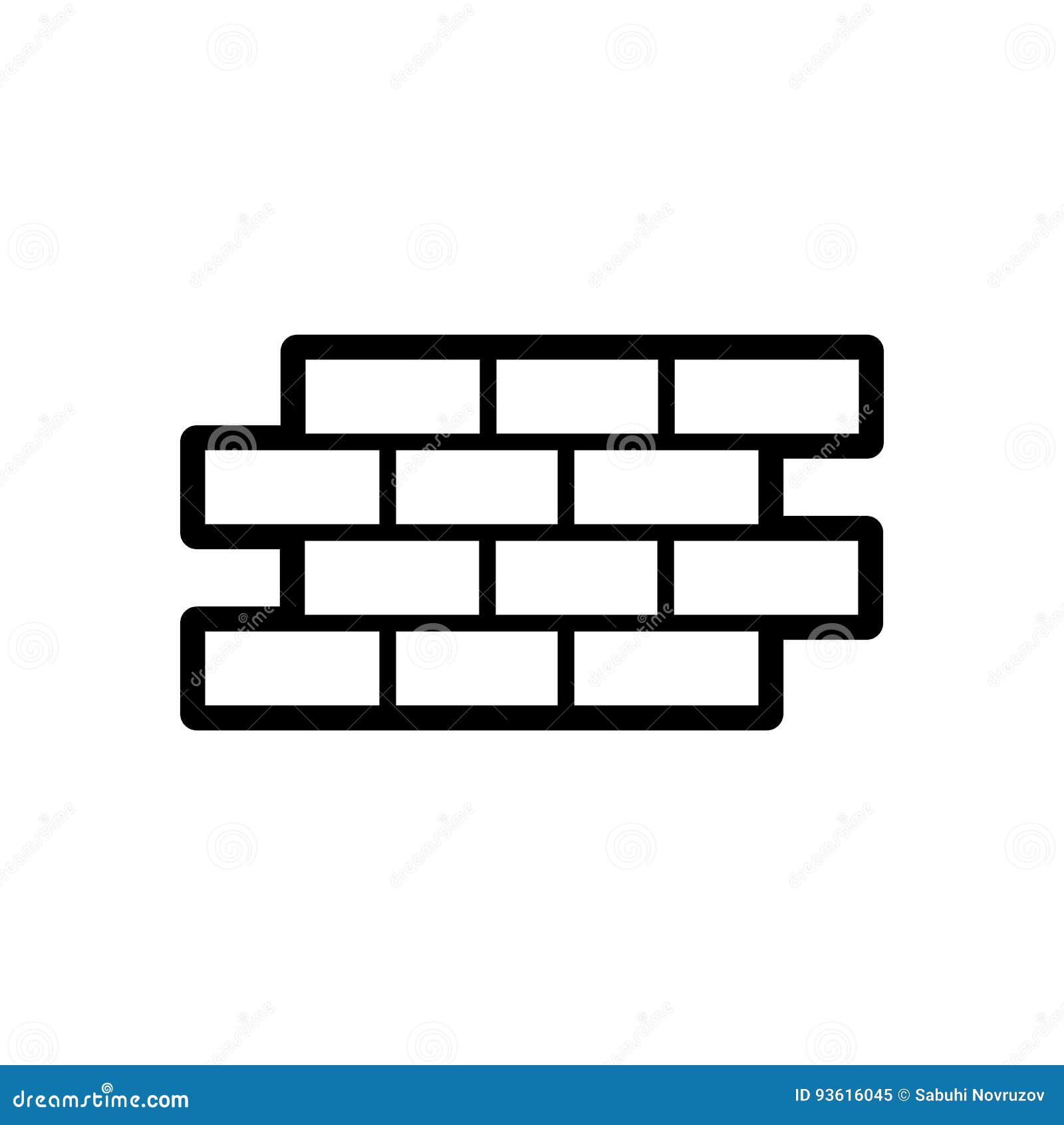 Bricks Simple Vector Icon. Black And White Illustration Of Brick