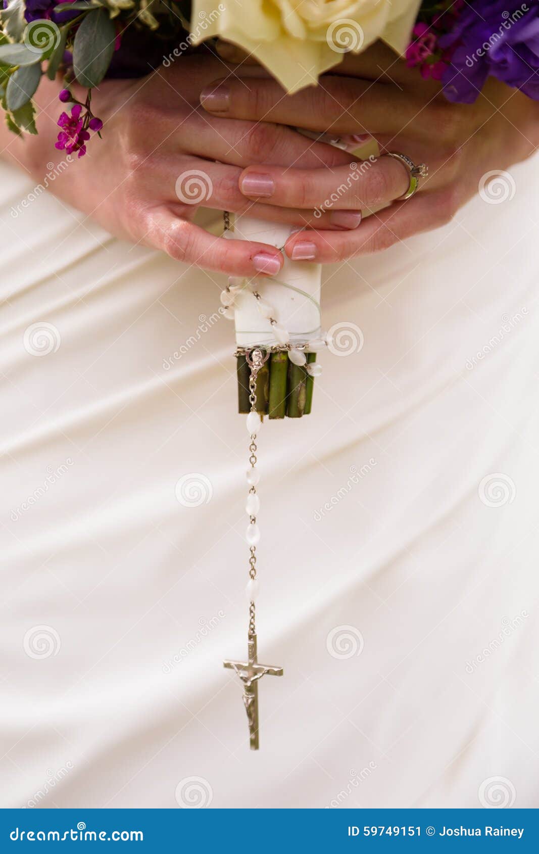 Bridal Bouquet and Rosary stock image. Image of wedding - 59749151