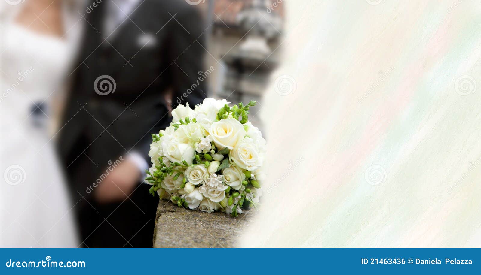 Bridal Bouquet of Roses and Orange Blossoms. Stock Photo Image of