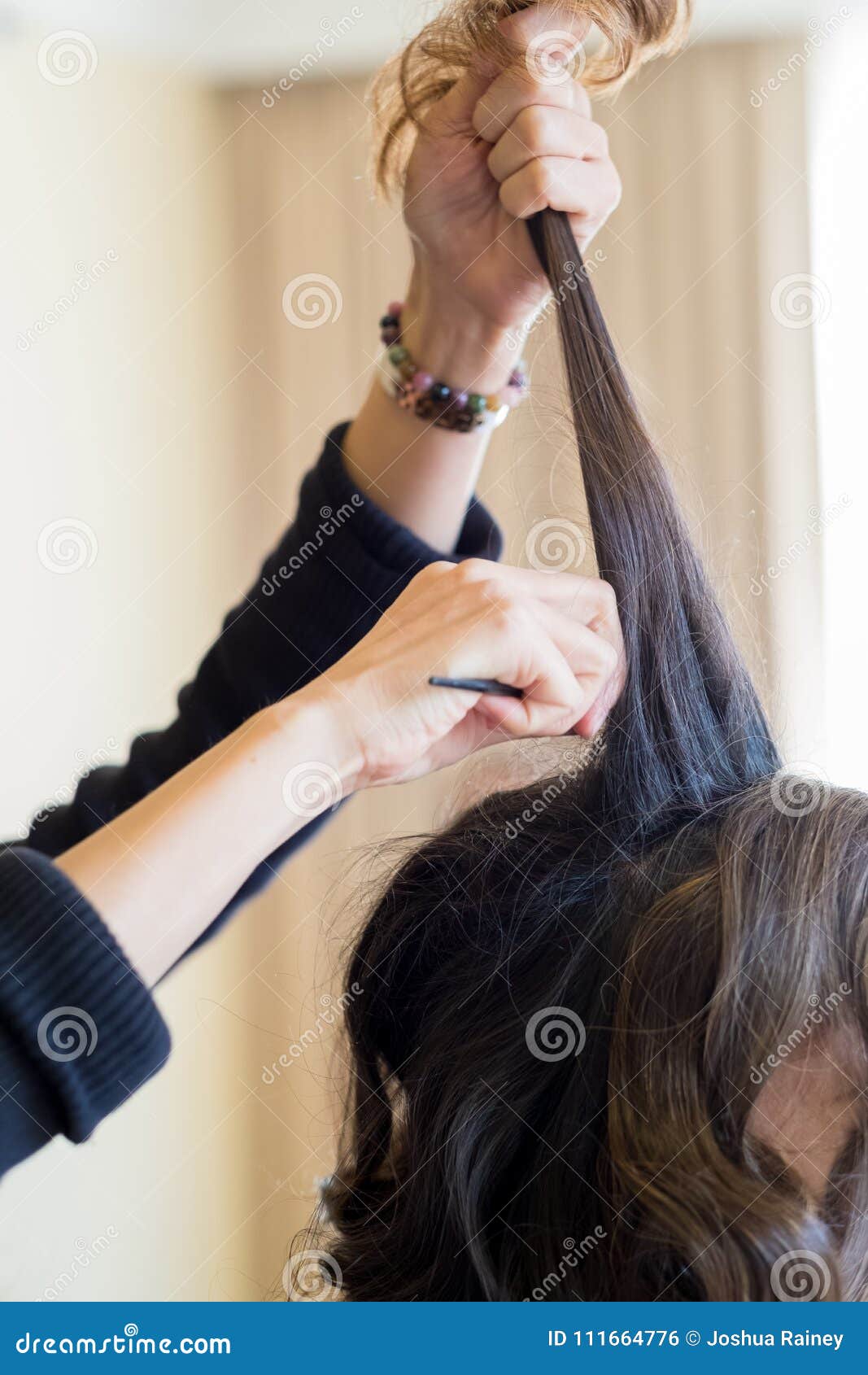 Bridal Hair Stylist At Wedding Stock Photo Image Of Wedding