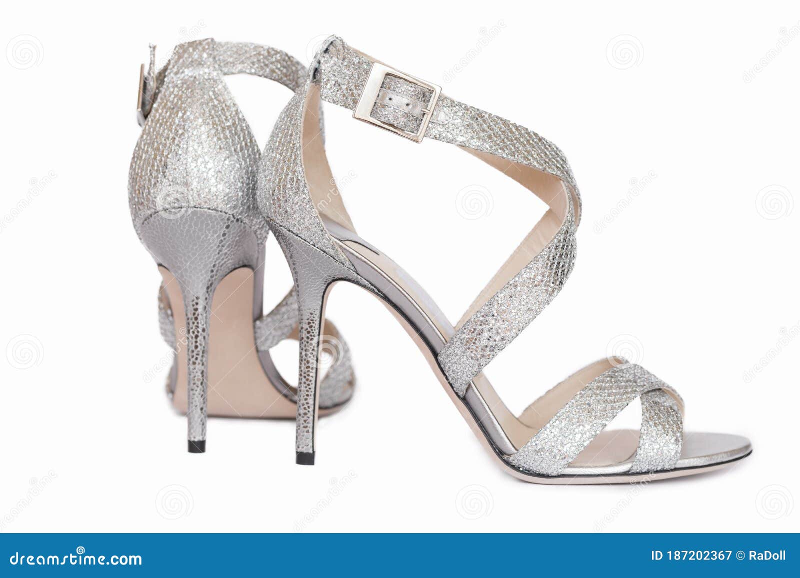Wedding Sparkling Shoes. Bridal High Heels, Sandals. Stock Photo - Image of  background, celebration: 187202362
