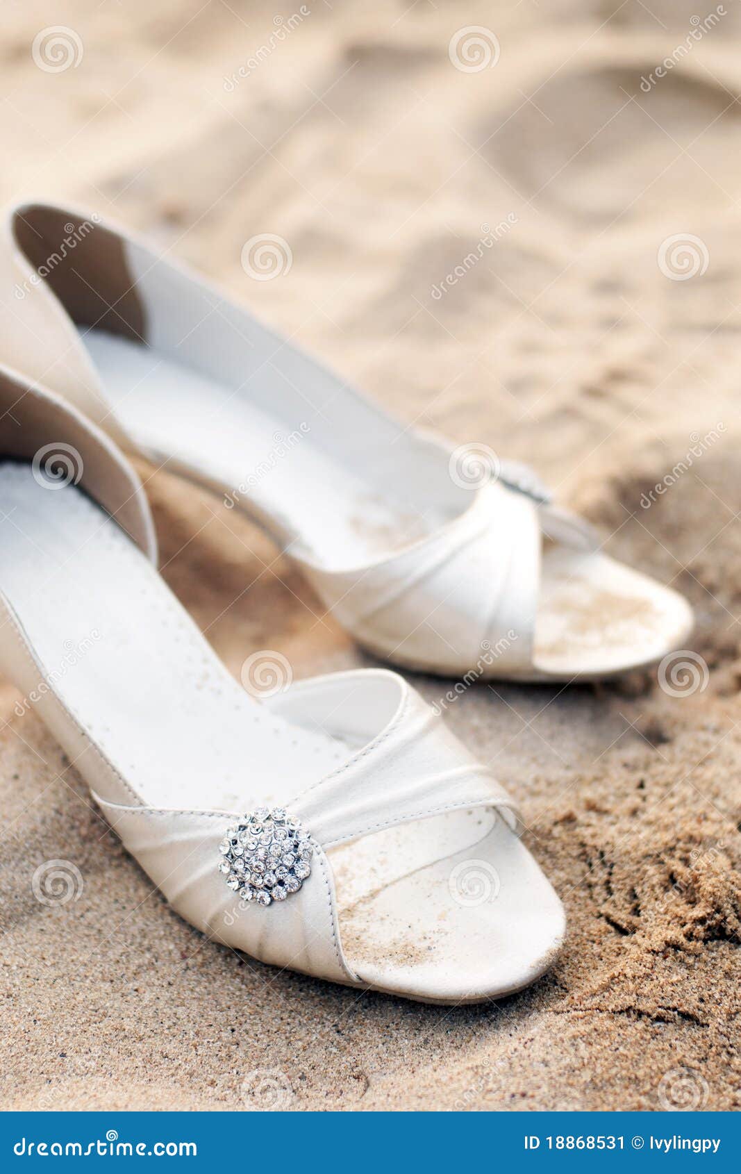 Bridal Shoes On Beach Wedding Party Stock Image Image Of