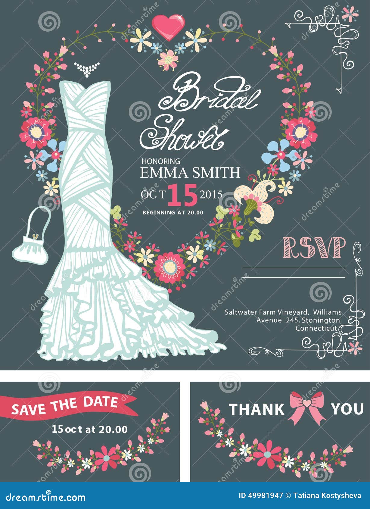 Bridal Shower Invitation Template Bridal Dress Stock Bridal Shower Invitation Template Bridal Dress Stock