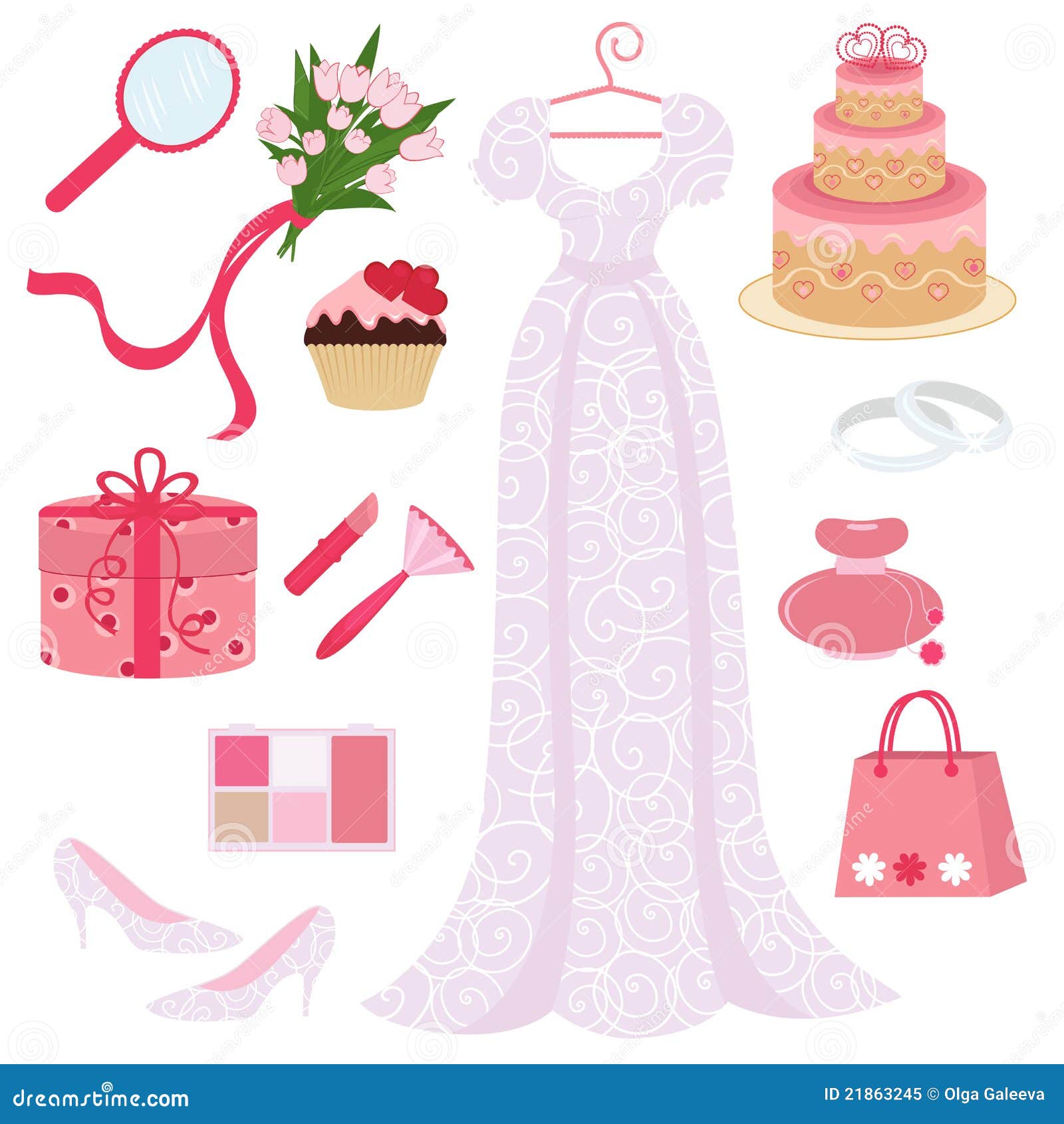 Bridal shower set stock vector. Illustration of icon - 21863245