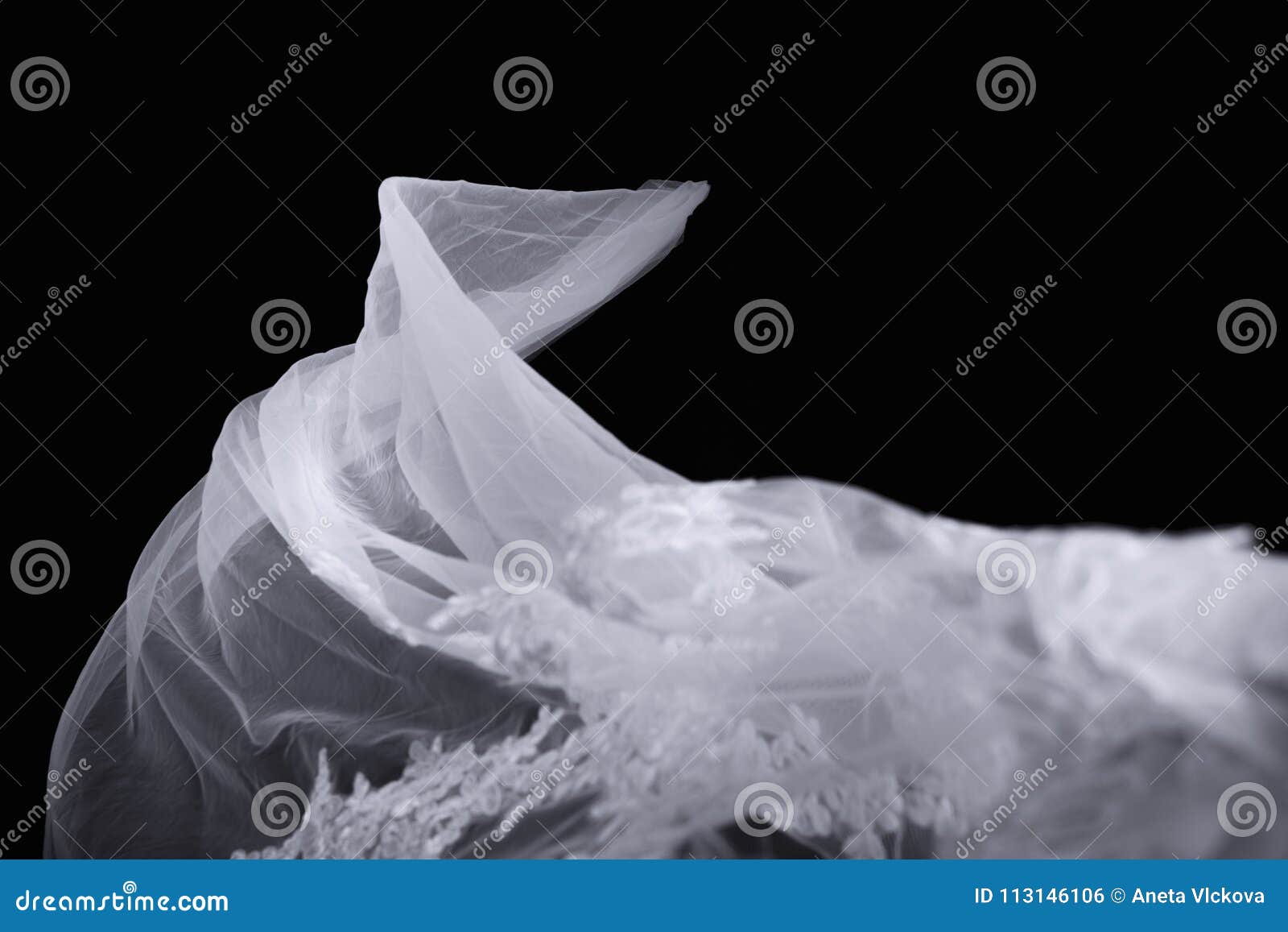 bridal veil on black background 2