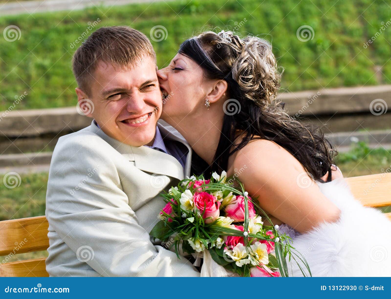 Bride and bridegroom stock photo. Image of event, dress - 13122930