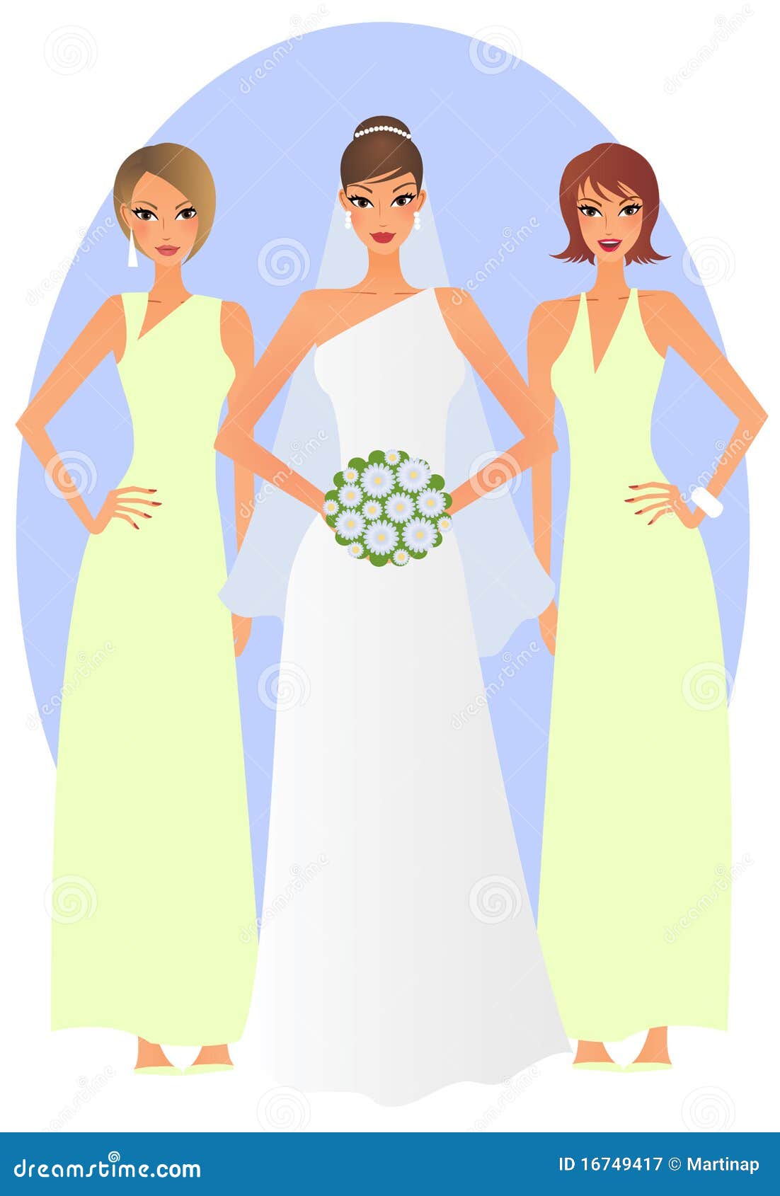 Download Bride and bridesmaids stock illustration. Illustration of ...