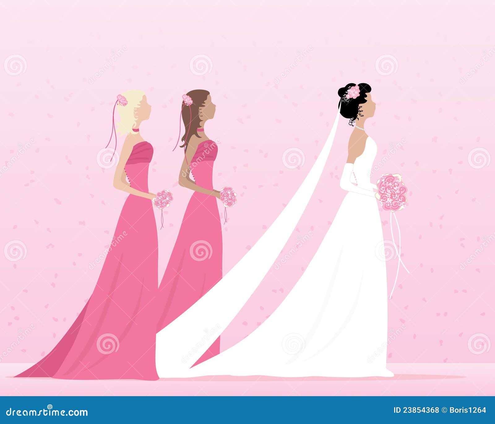 Bride and bridesmaids stock vector. Illustration of bride Bride and bridesmaids stock vector. Illustration of bride