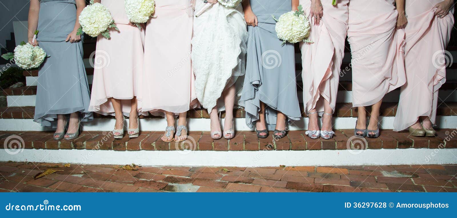 bride and bridesmaids show shoes