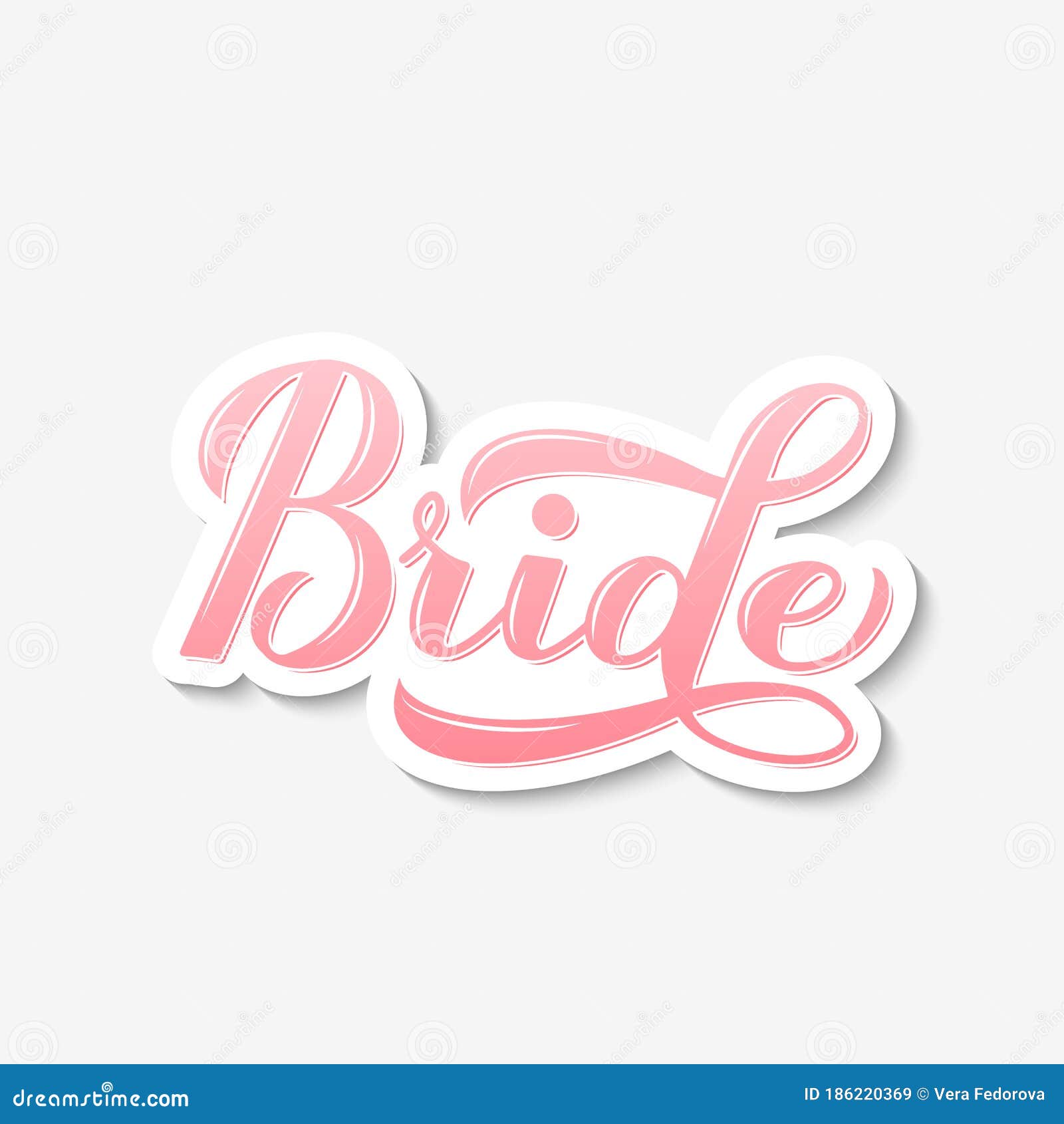 Bride Calligraphy Hand Lettering Isolated on White. Perfect Within Bridal Shower Banner Template