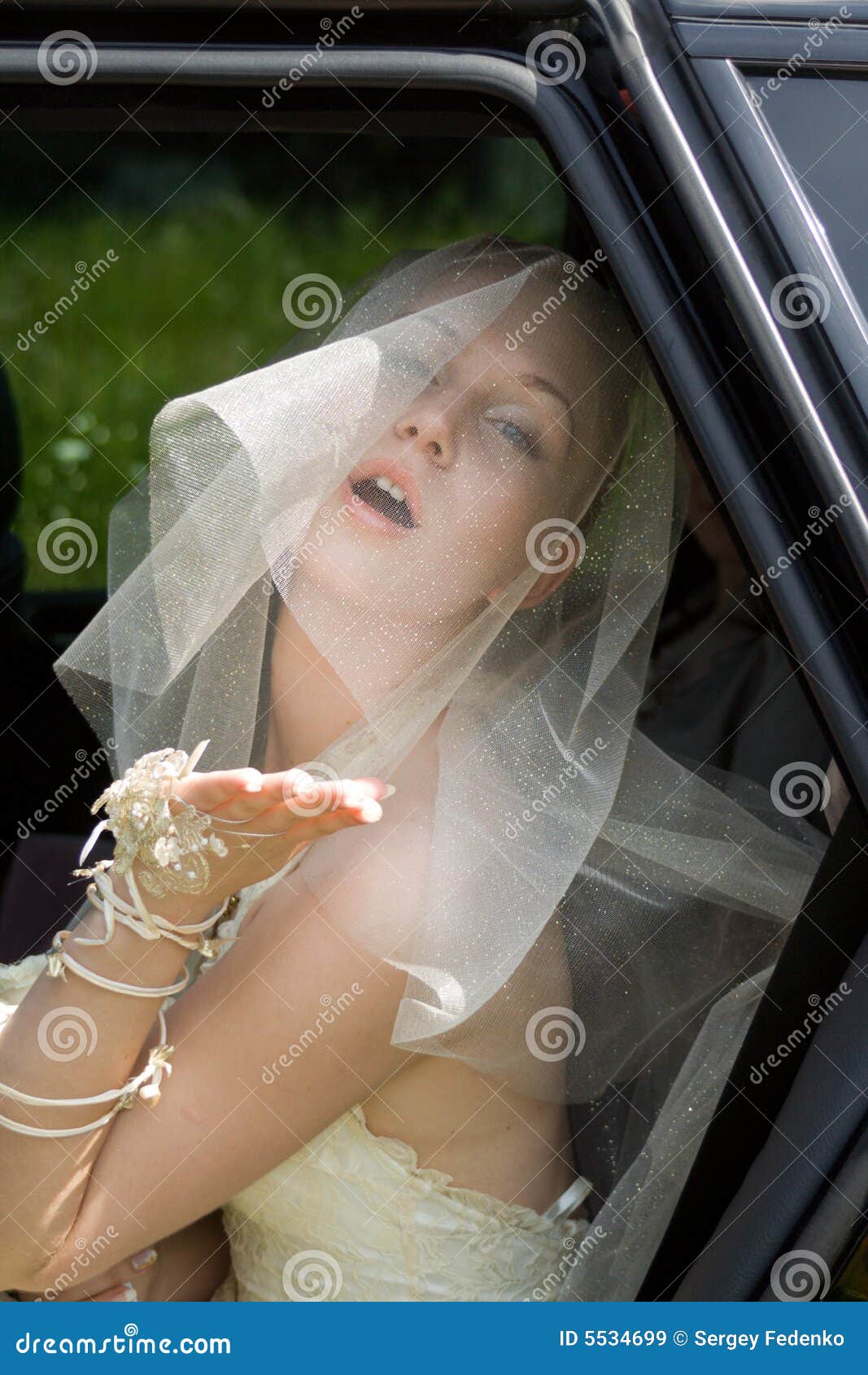 The bride in the car stock image. Image of female, eyes - 5534699