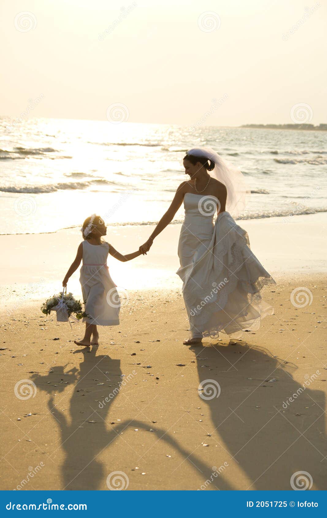 Bride and Flower Girl Walking Stock Image Image of child, marriage