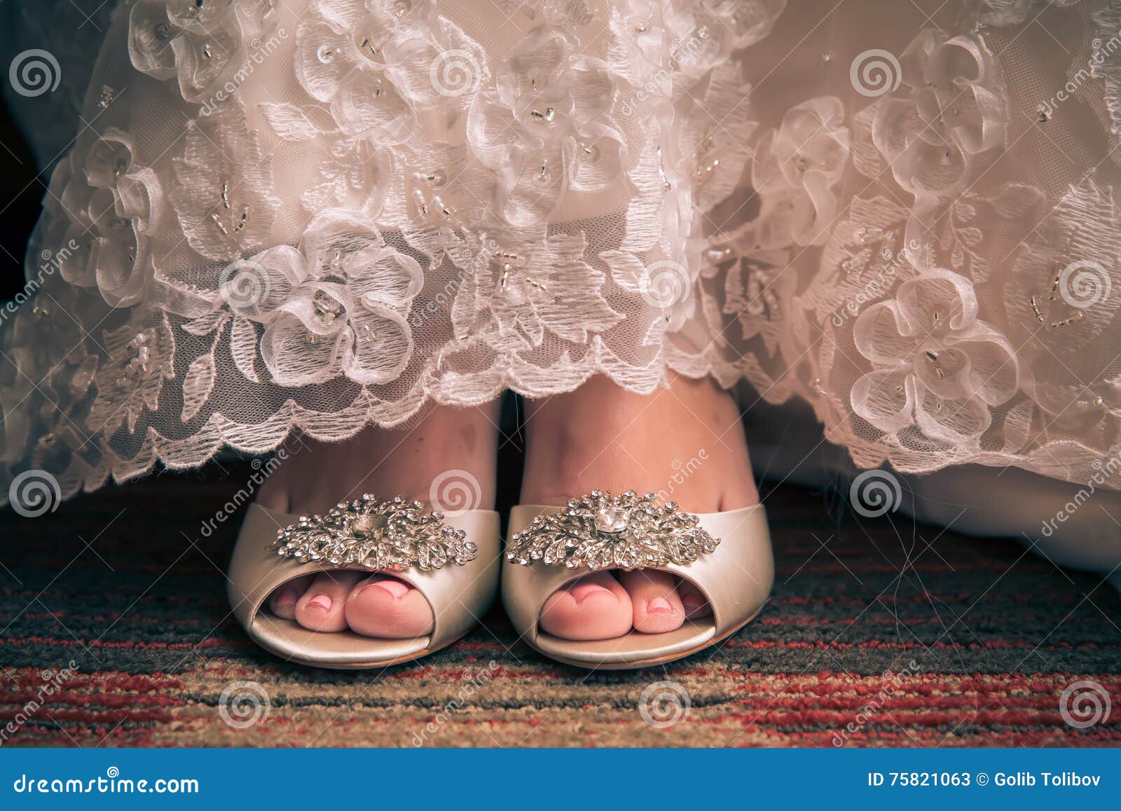 Bride on Foot Mat with Shoes Stock Image - Image of family, nature ...