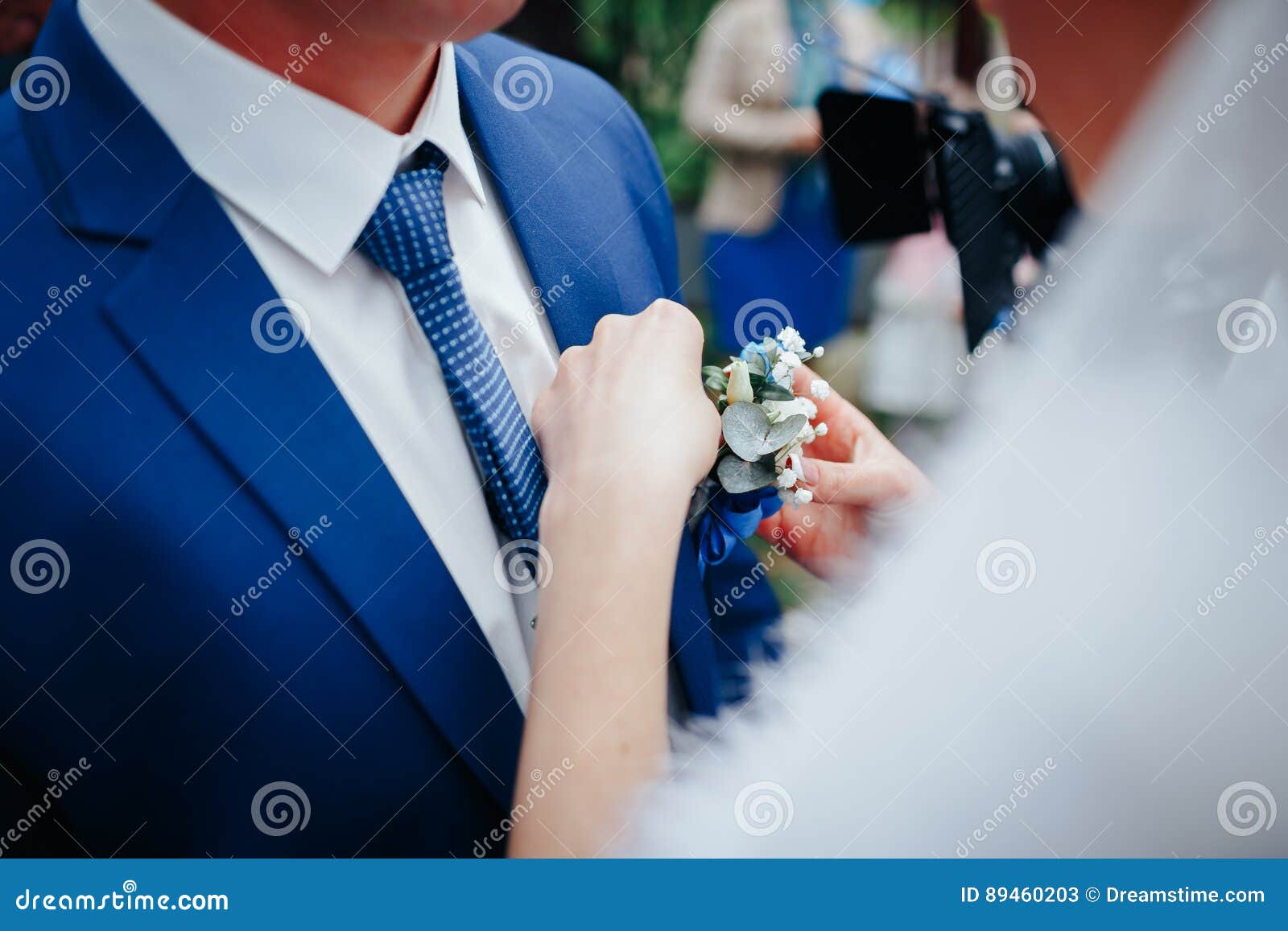 Bride Gives the Groom a Beautiful Flower Stock Image Image of jacket