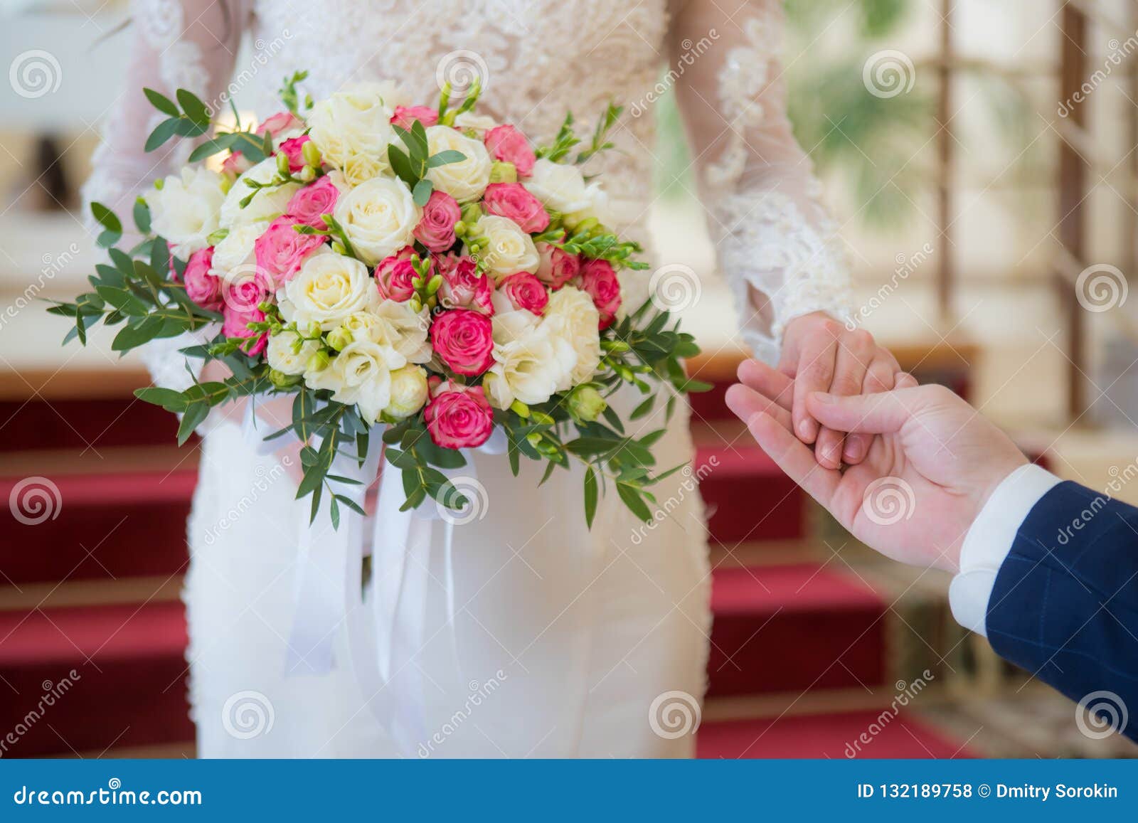 The Bride Gives Her Hand To the Groom. Bride`s Hand Stock Photo - Image ...