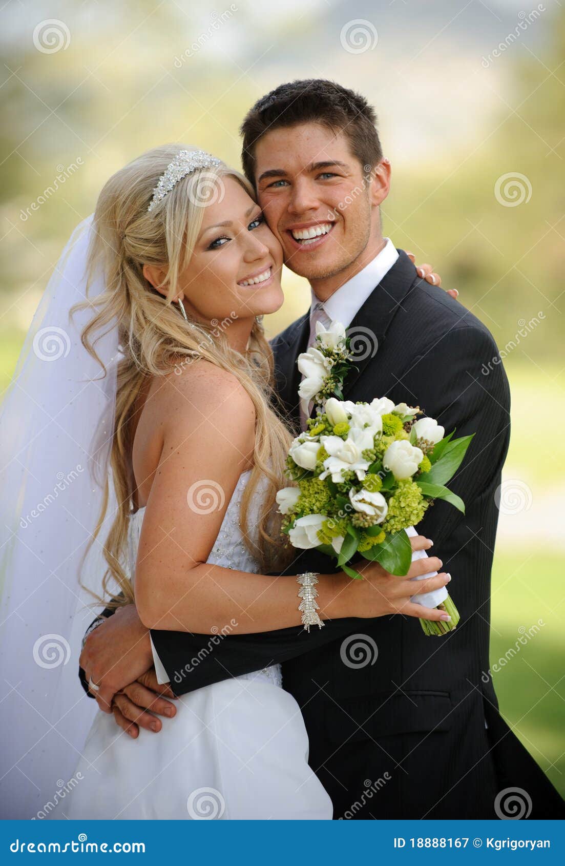 Bride and groom stock image. Image of floral, engagement - 18888167