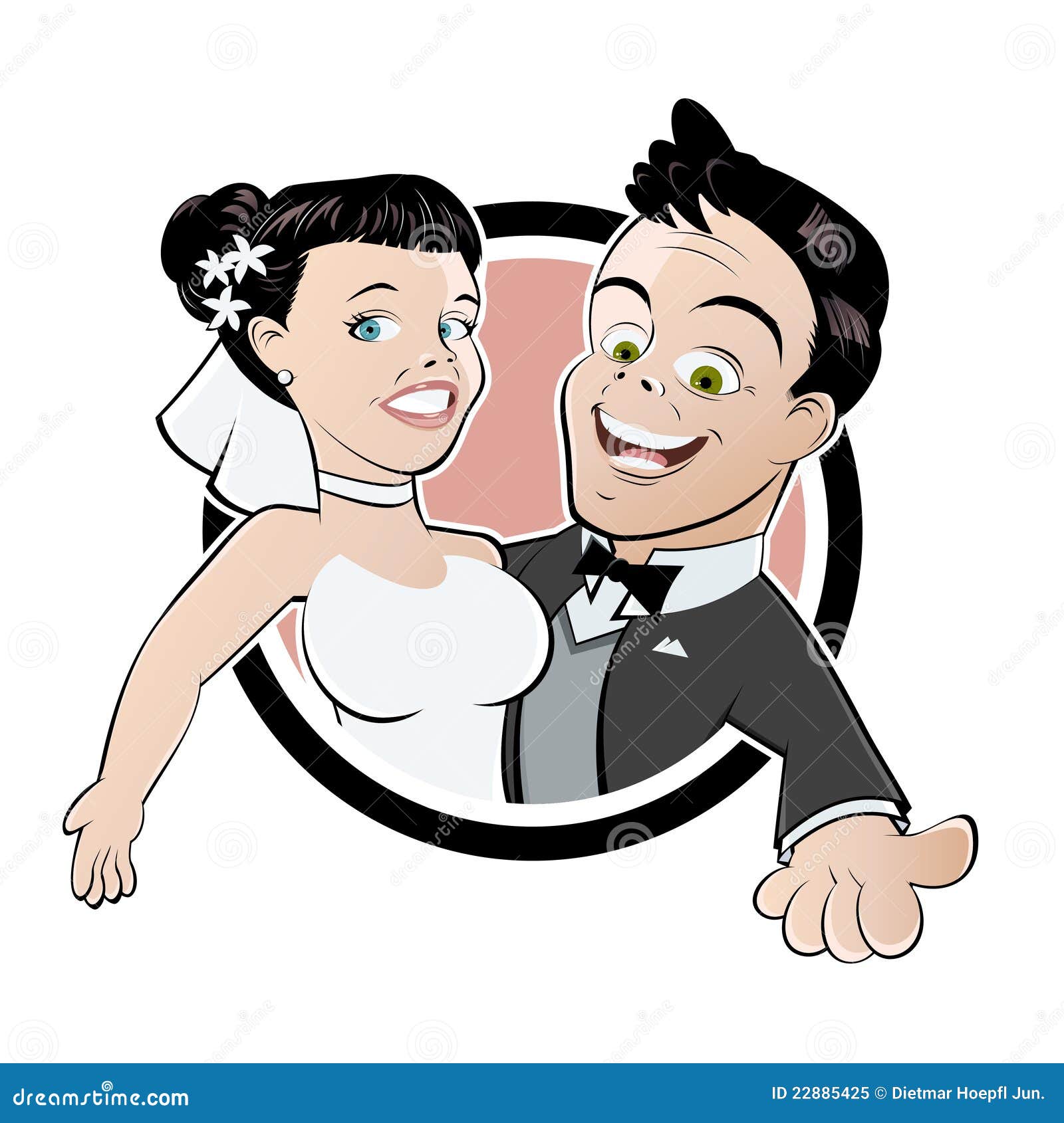 Bride and groom cartoon stock vector. Illustration of wedding - 22885425