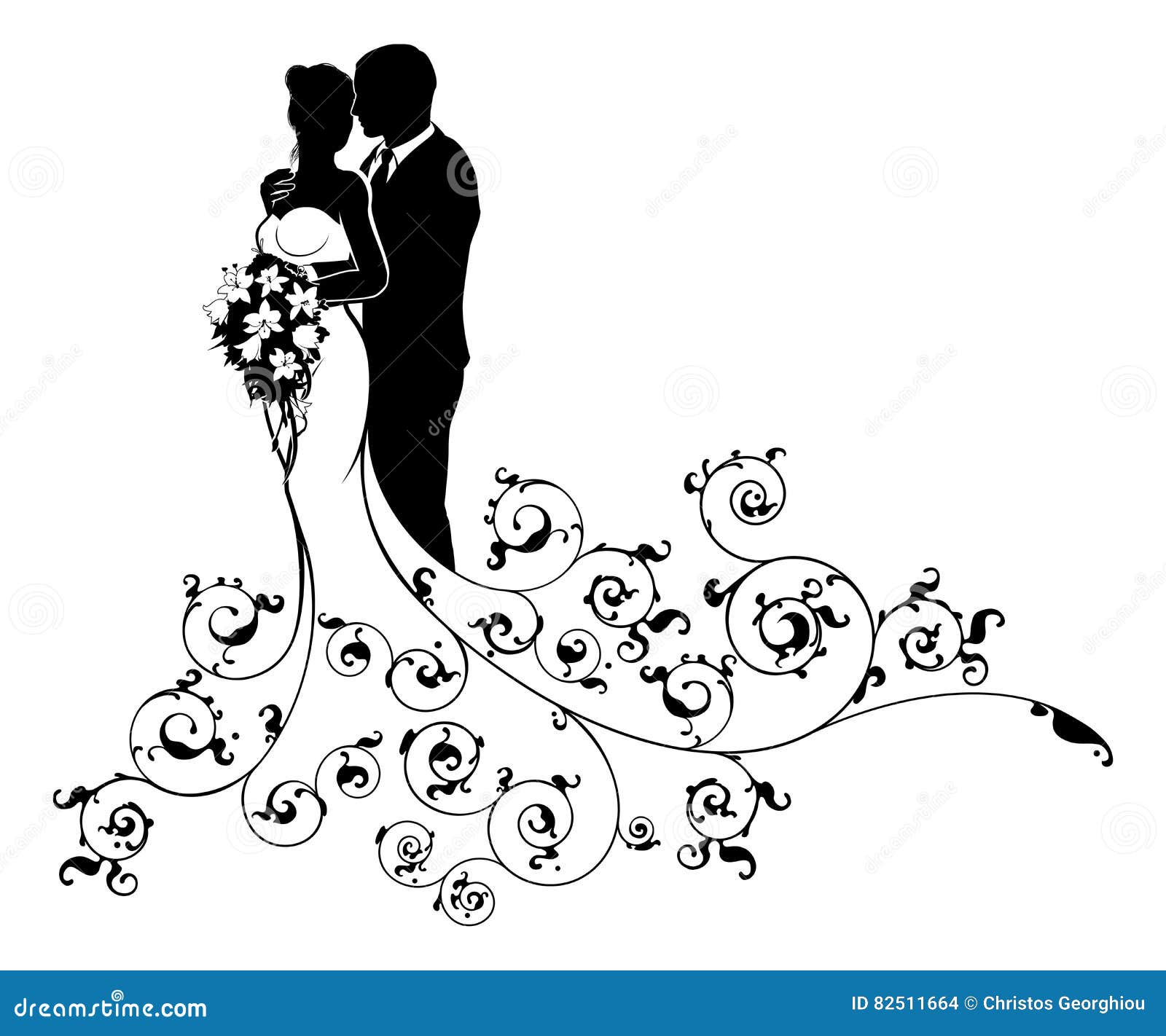 bride and groom couple wedding silhouette abstract