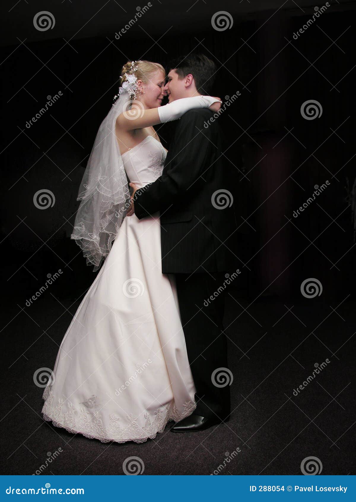 Bride And Groom Dancing In The Dark Stock Photo Image Of