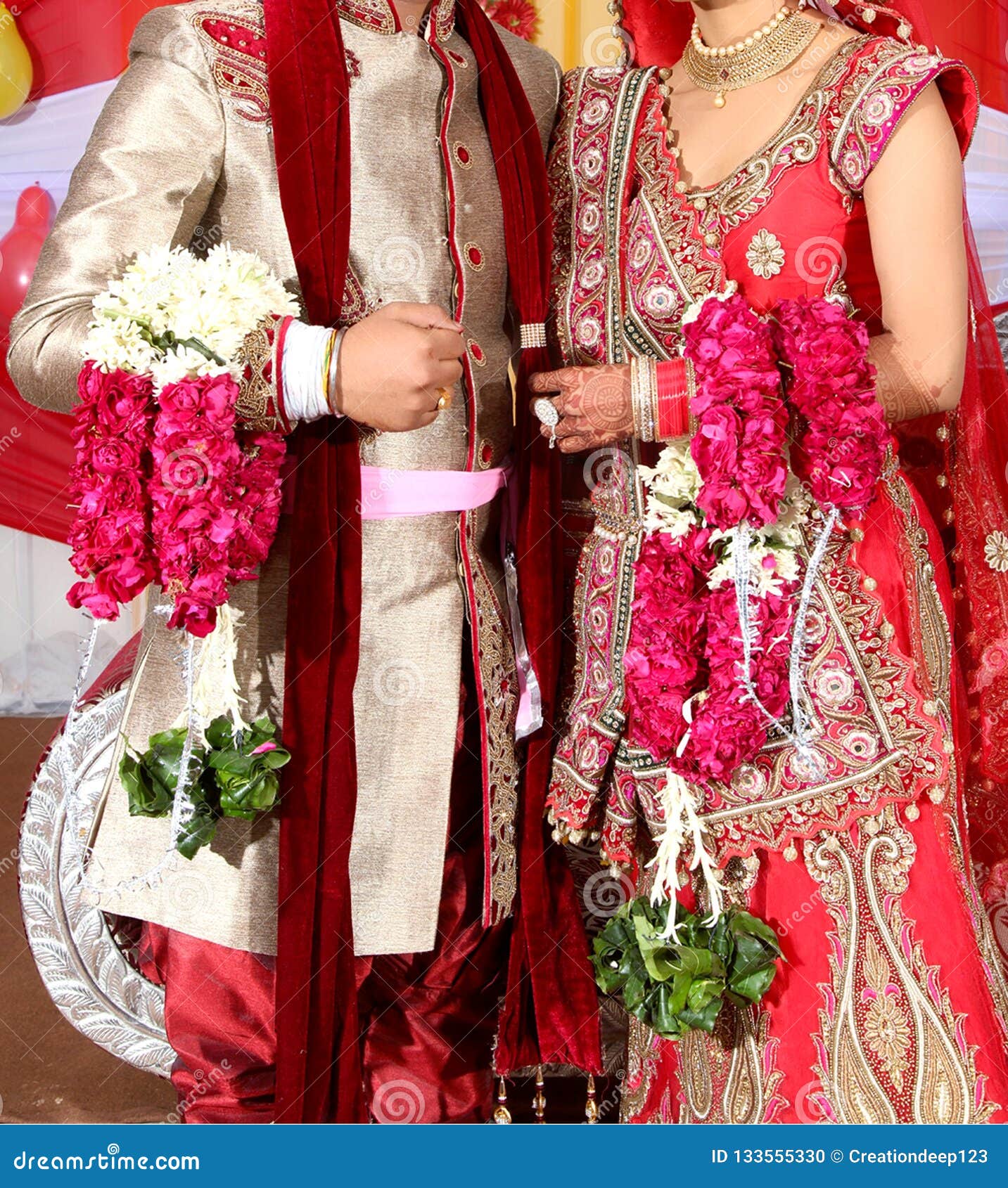 Bride and Groom at the Indian Wedding Garlands or Jaimala Ceremony Stock  Photo - Image of jaimala, ceremony: 133555330
