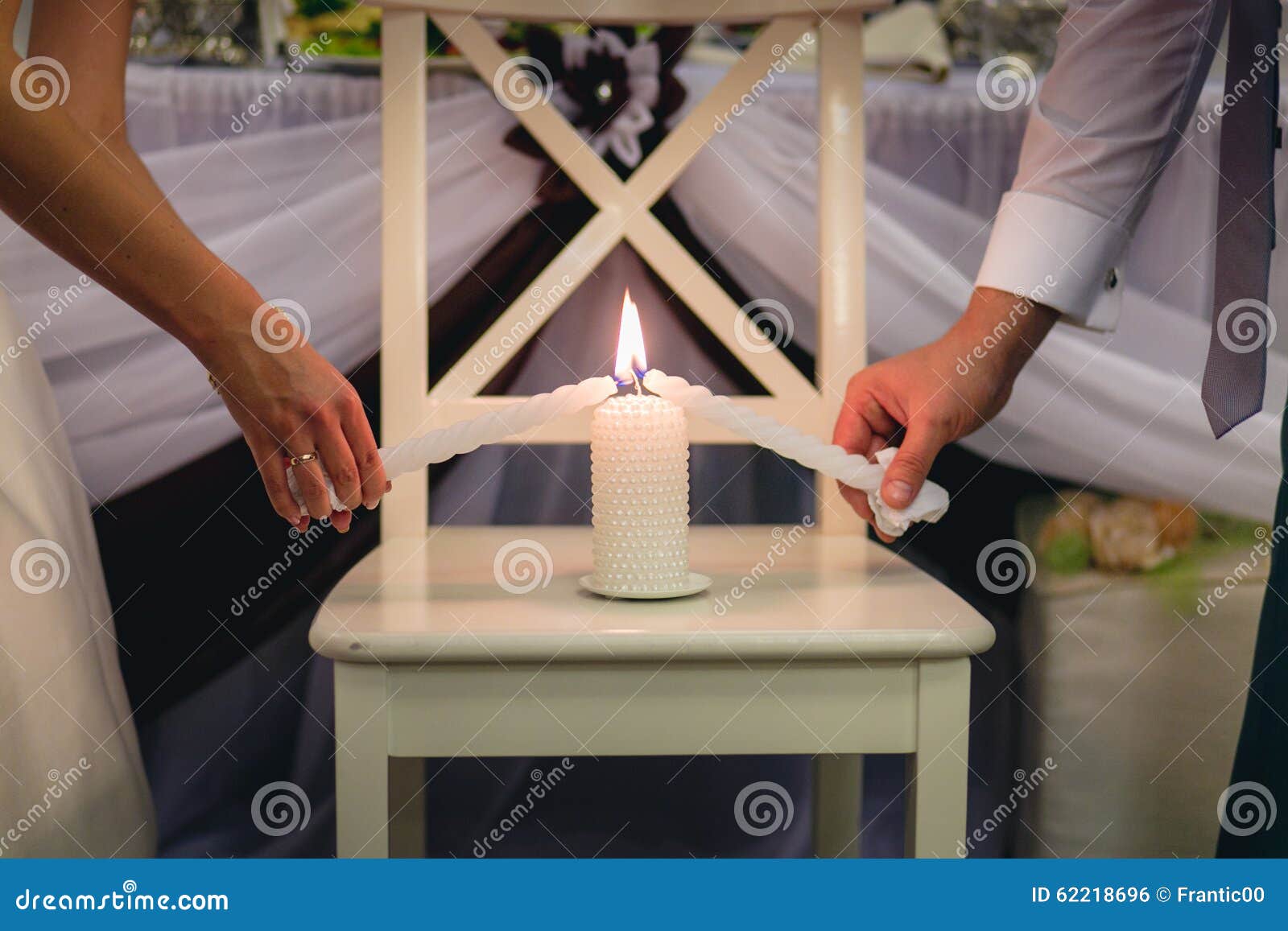 Bride and Groom Lighting Candle Stock Photo Image of burning, moment