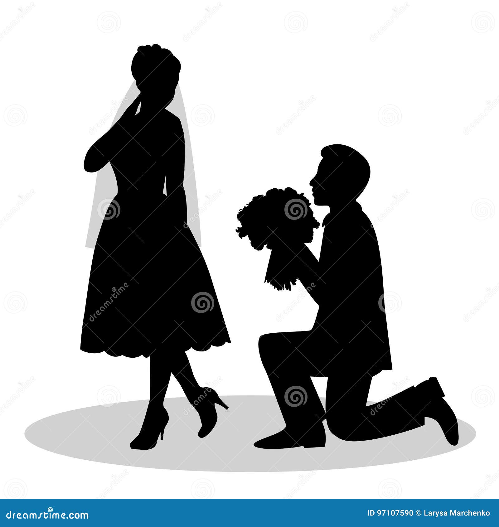 The Bride and Groom Silhouette. Stock Vector - Illustration of pattern ...