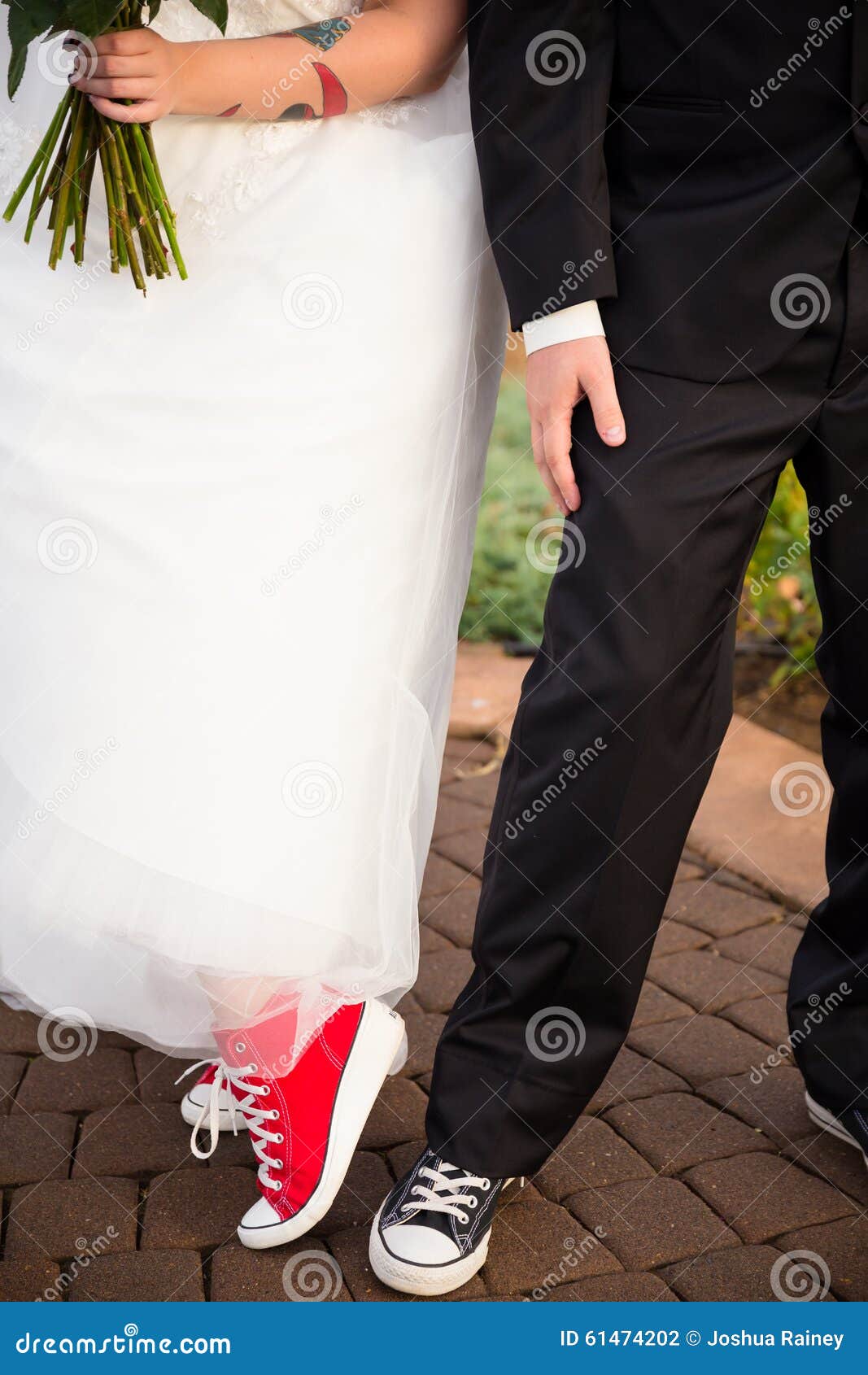 wearing converse on wedding day