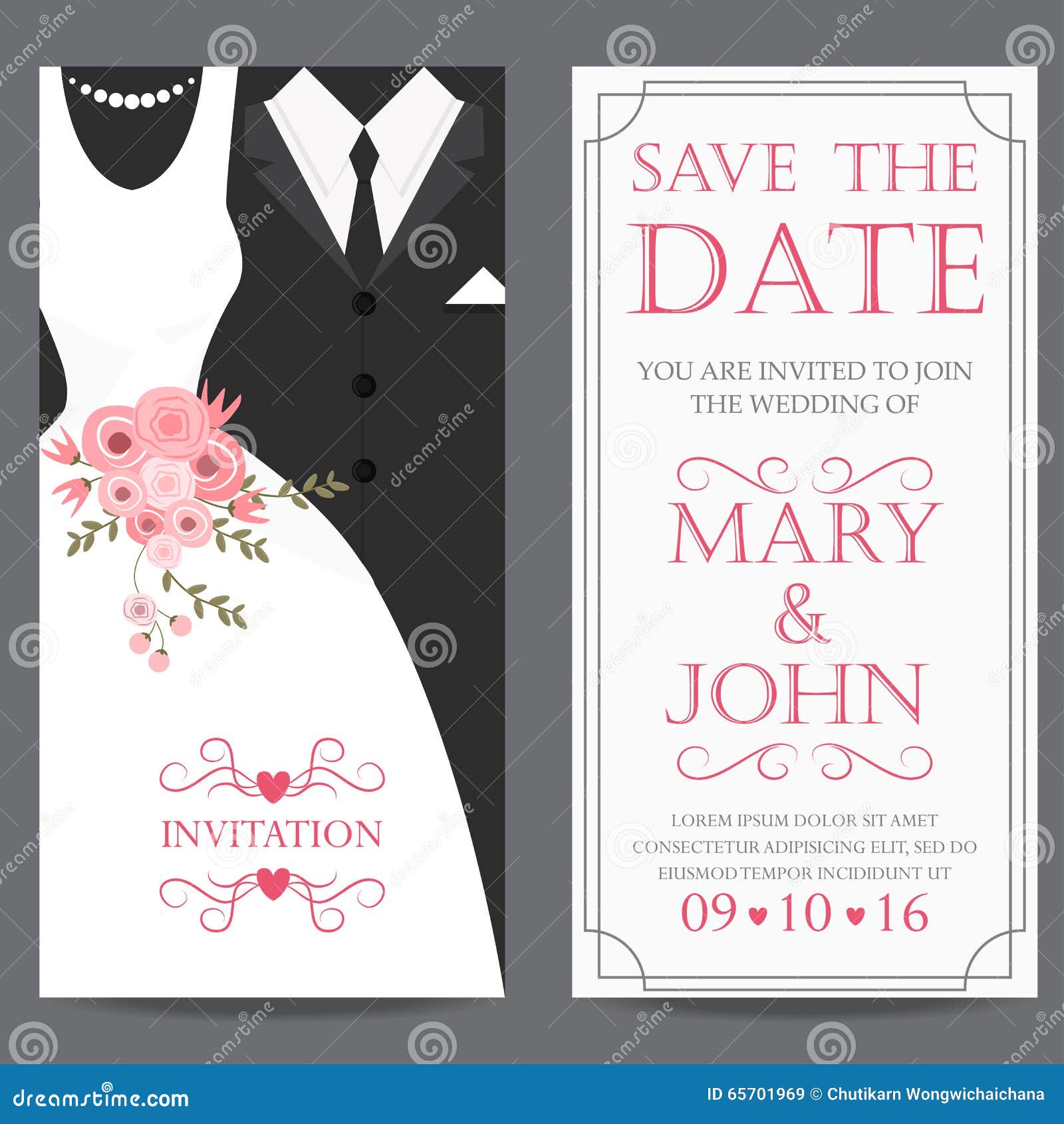 wedding Invitation Card Stock Vector ...