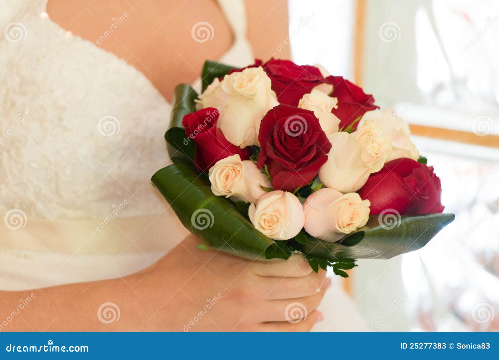 Bride with her bouquet stock image. Image of bride, closeup 25277383
