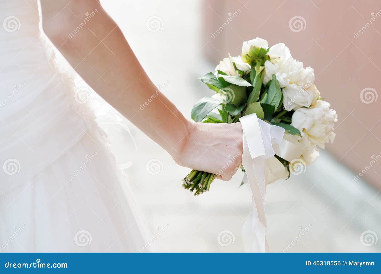 Bride Holding Wedding Bouquet Stock Photo Image of flora, beauty