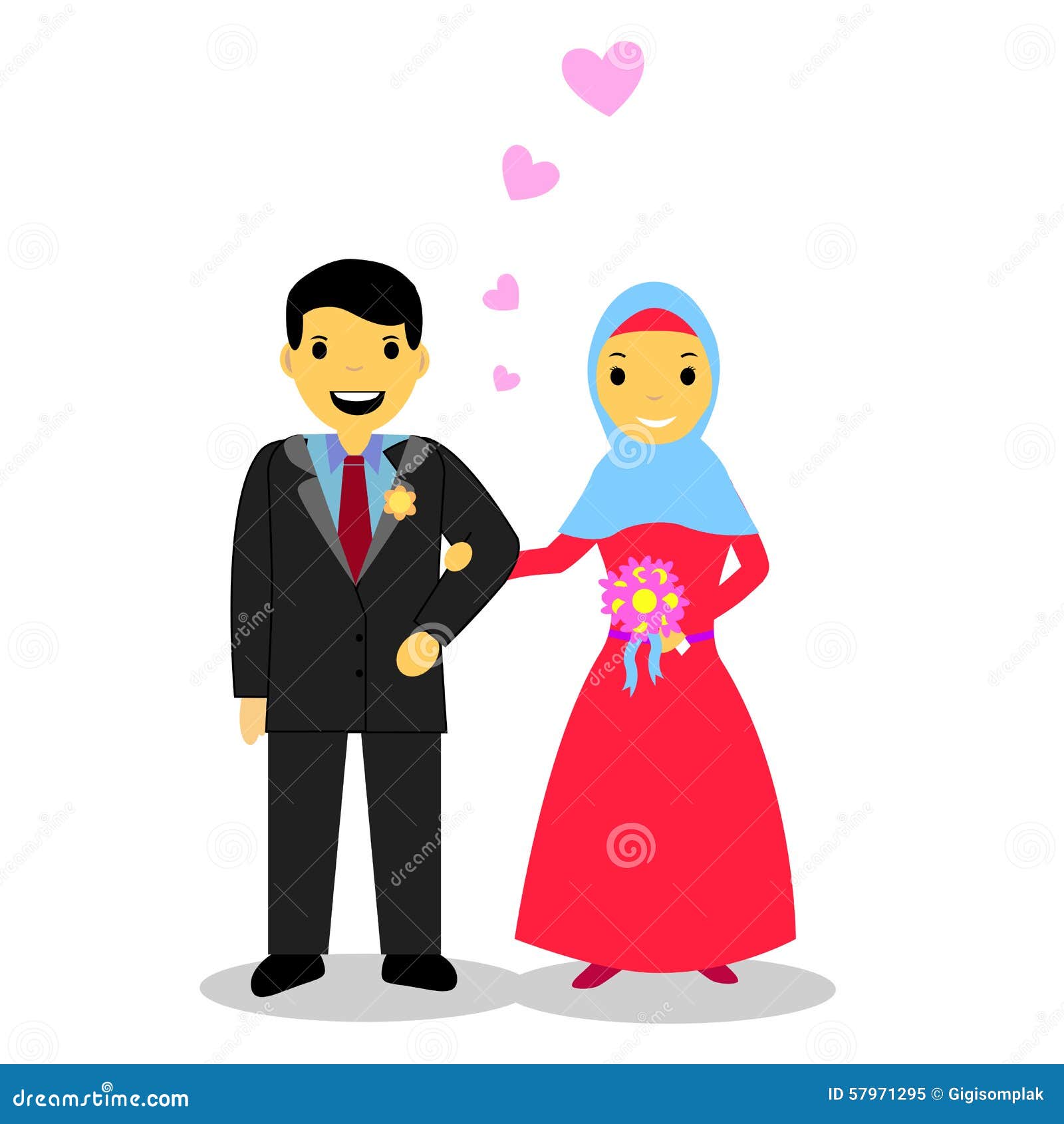 93 Gambar Kartun Muslimah Wedding HD