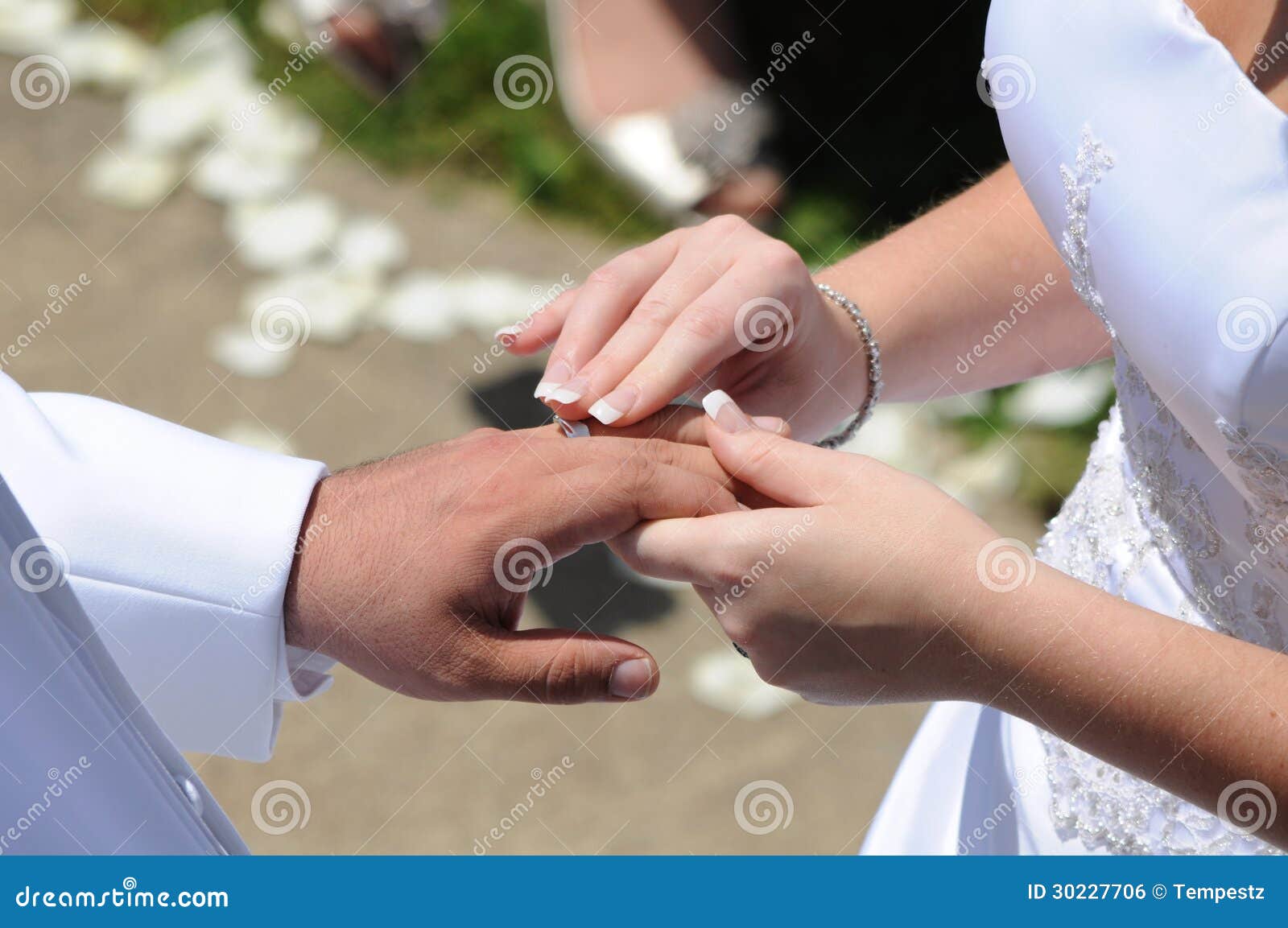 Exchanging wedding rings stock photo. Image of french 30227706