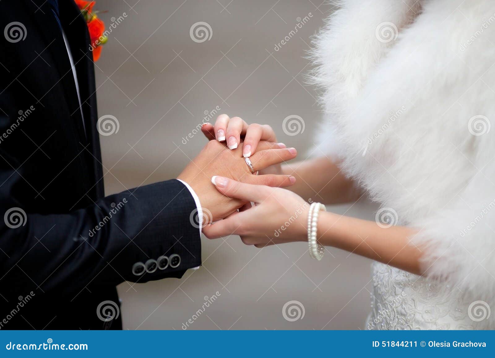 Bride Put the Wedding Ring on Groom Stock Image Image of love