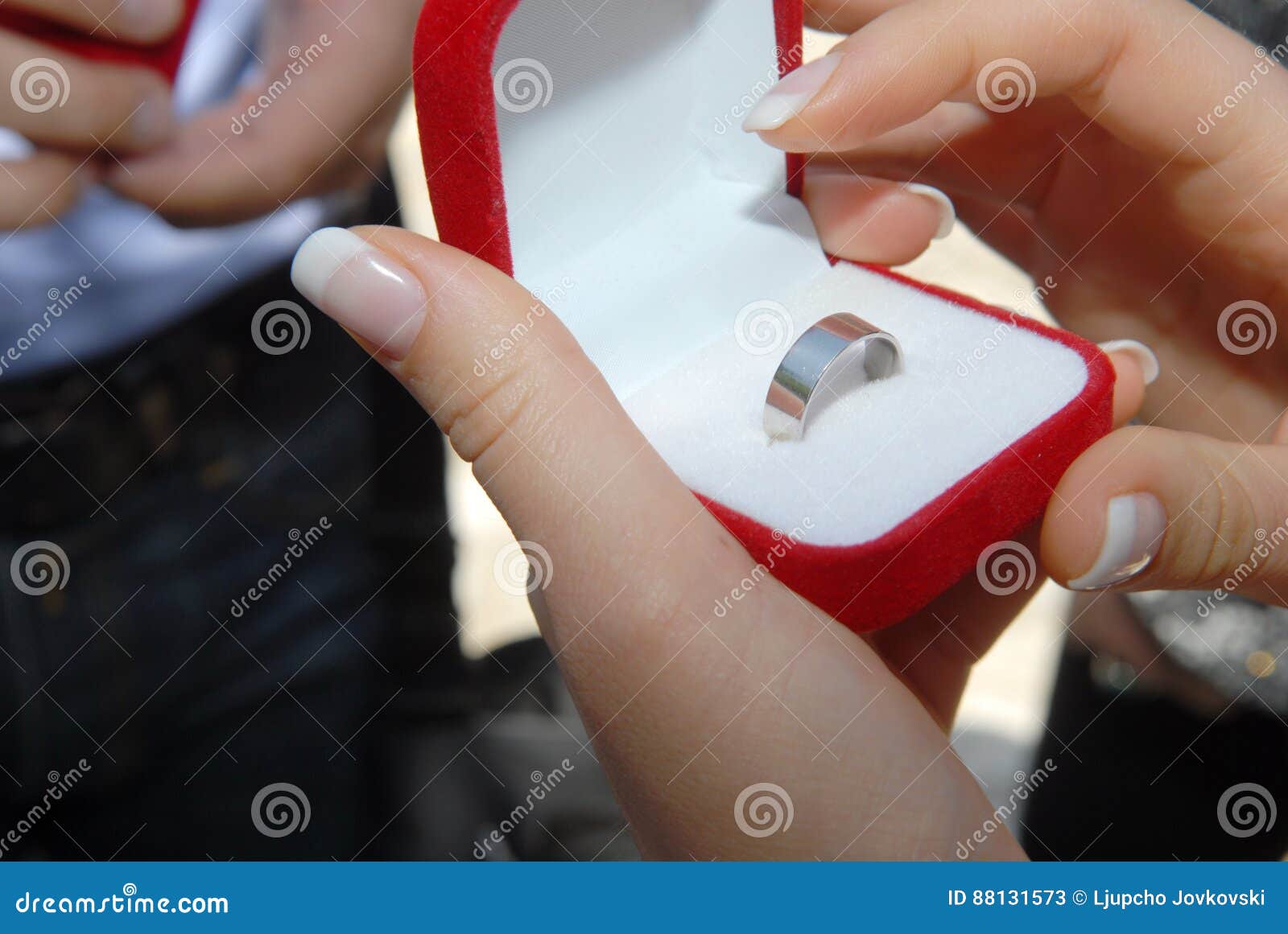 Bride Put the Wedding Ring on Groom`s Finger Stock Image Image of