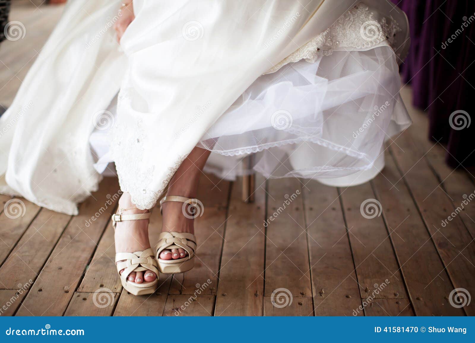 Bride s feet stock photo. Image of accessories, diamond - 41581470