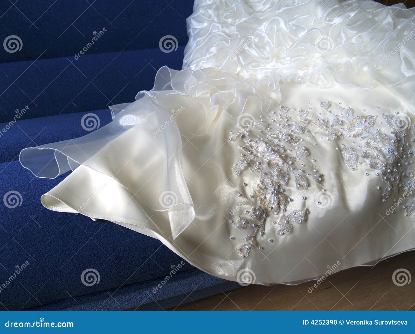 Bride s gown part stock photo. Image of flowers, bride - 4252390