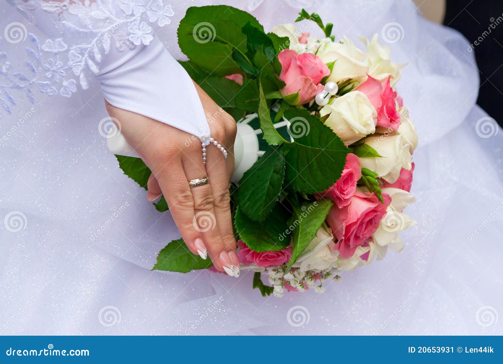 Bride S Hand Holding the Bouquet Stock Image - Image of beauty, human ...