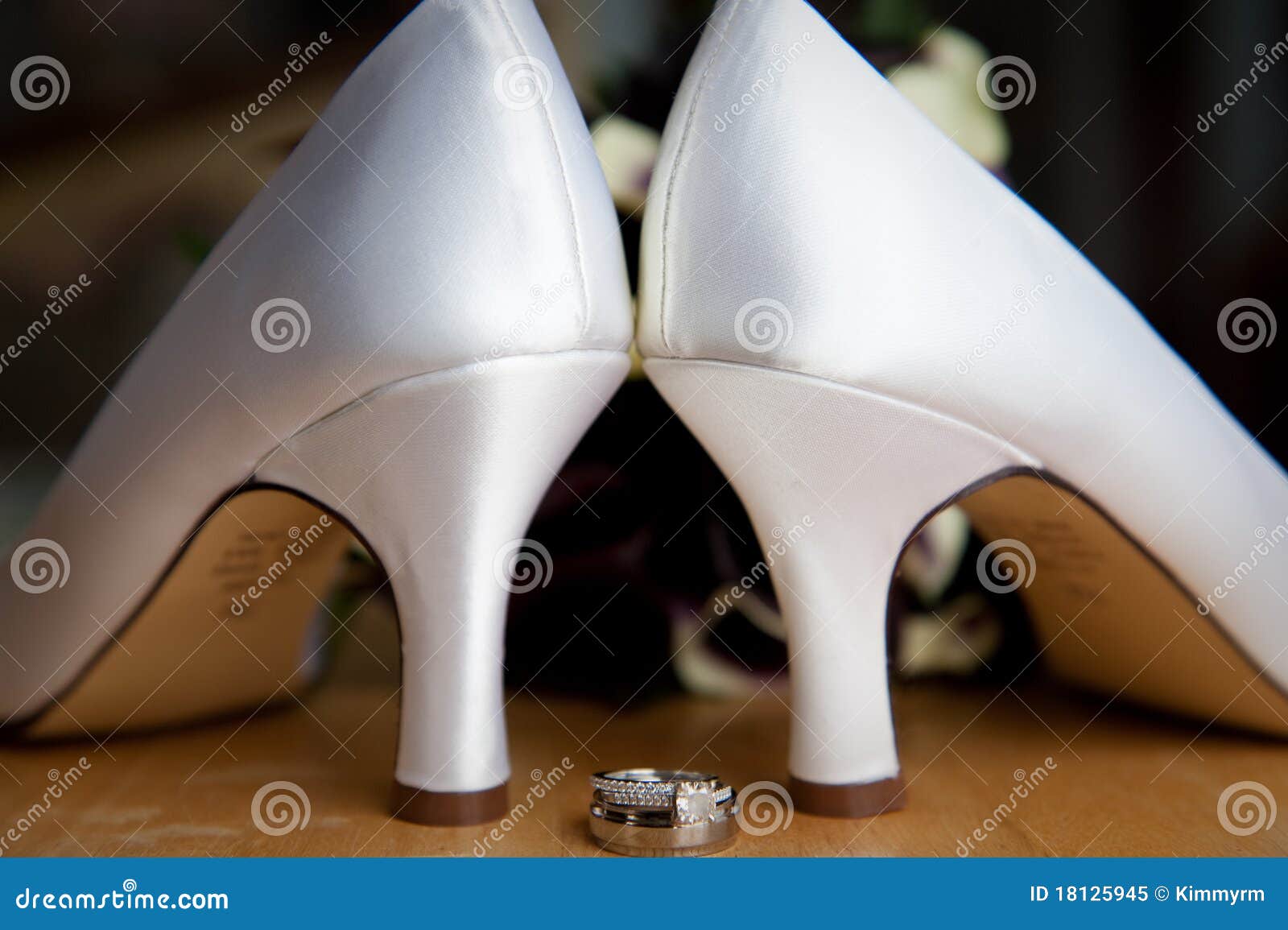 Bride S High Heel Shoes and Rings Stock Image - Image of beauty, detail ...