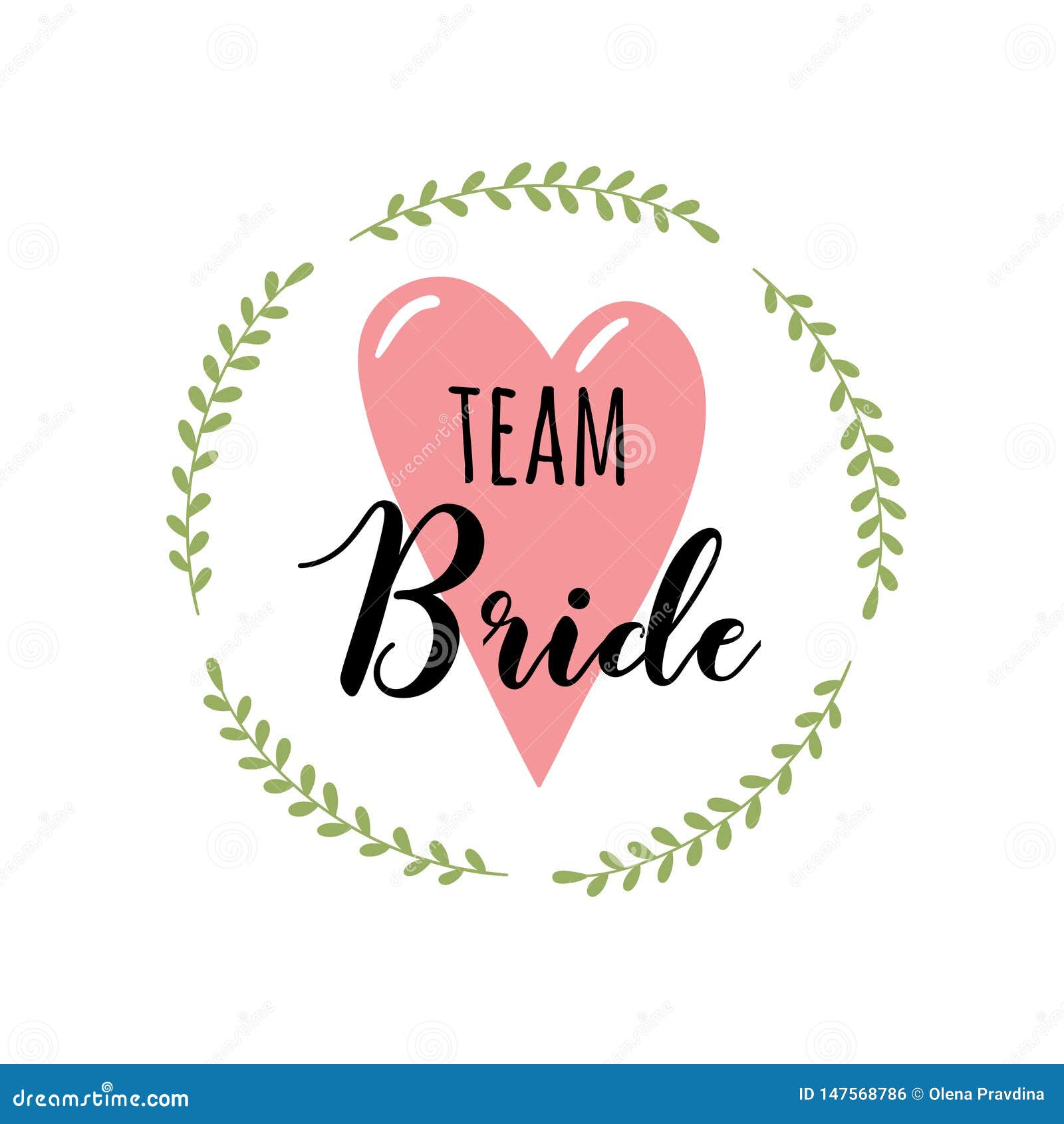 bride team lettering suitable for print on shirt, hoody, poster or card. handwritten text for bachelorette party.