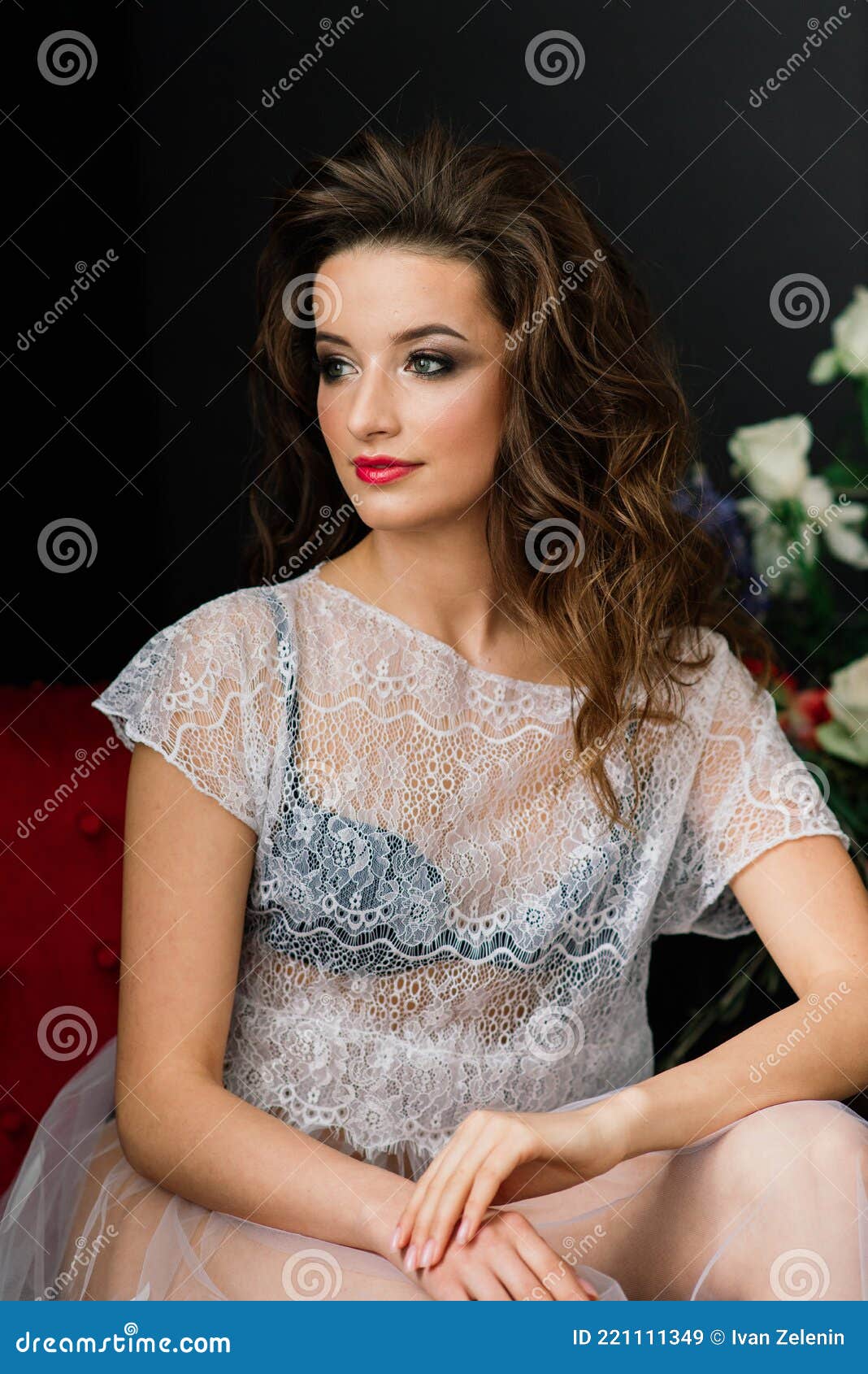 Bride in Underwear and a White Robe in the Interior of Hotel at a Wedding  Stock Image - Image of hands, bridal: 221111349