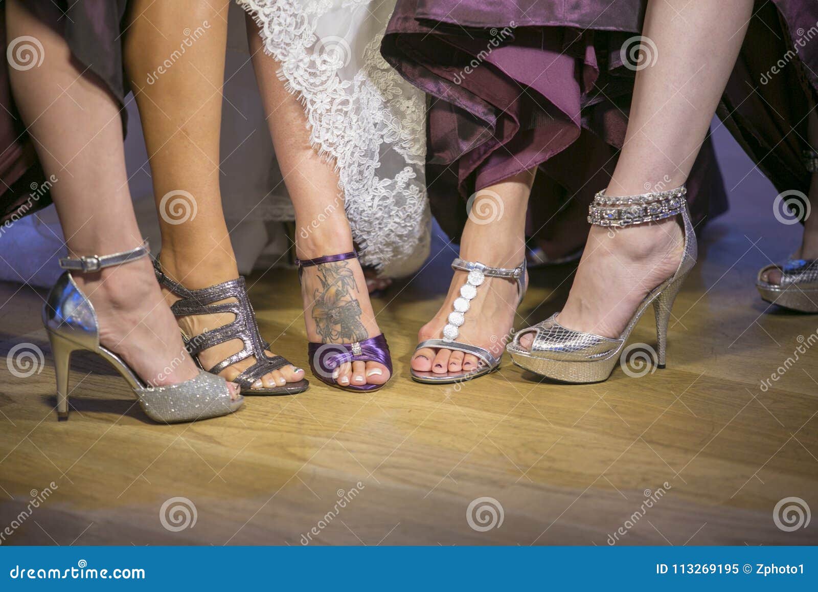 Brides Maid Shoes At A Wedding Stock 