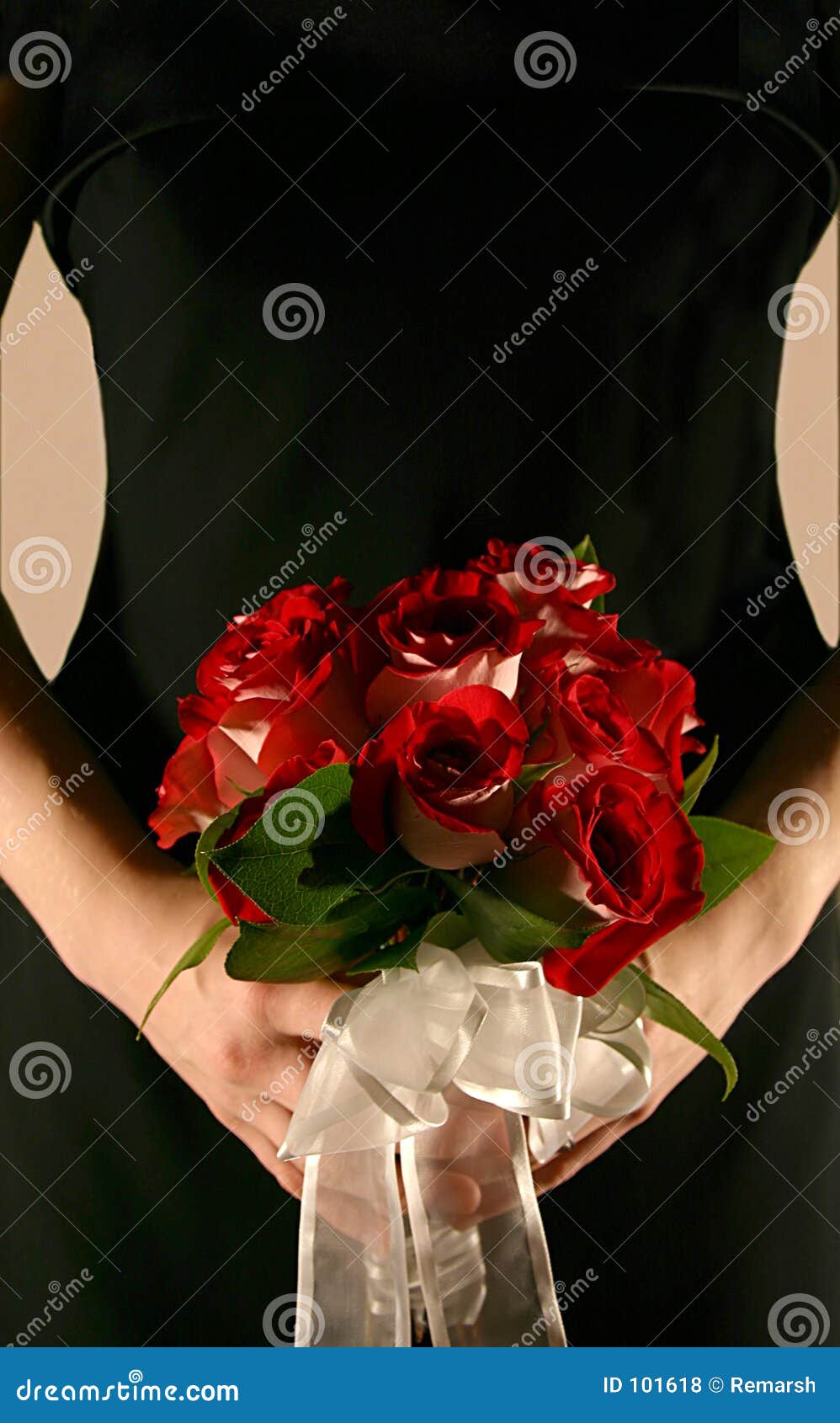 Bridesmaid Holding Roses Stock Photo Image Of Leaves Romance