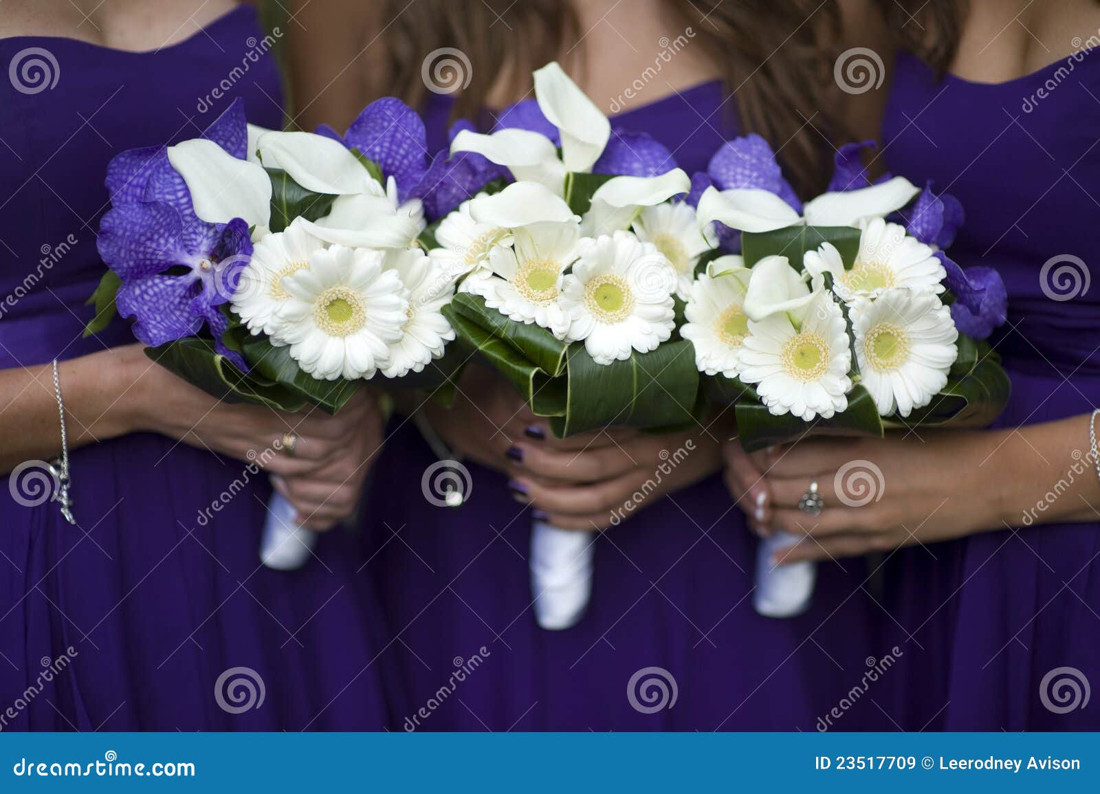 Bridesmaids with Flower Bouquets Stock Image Image of bridesmaids