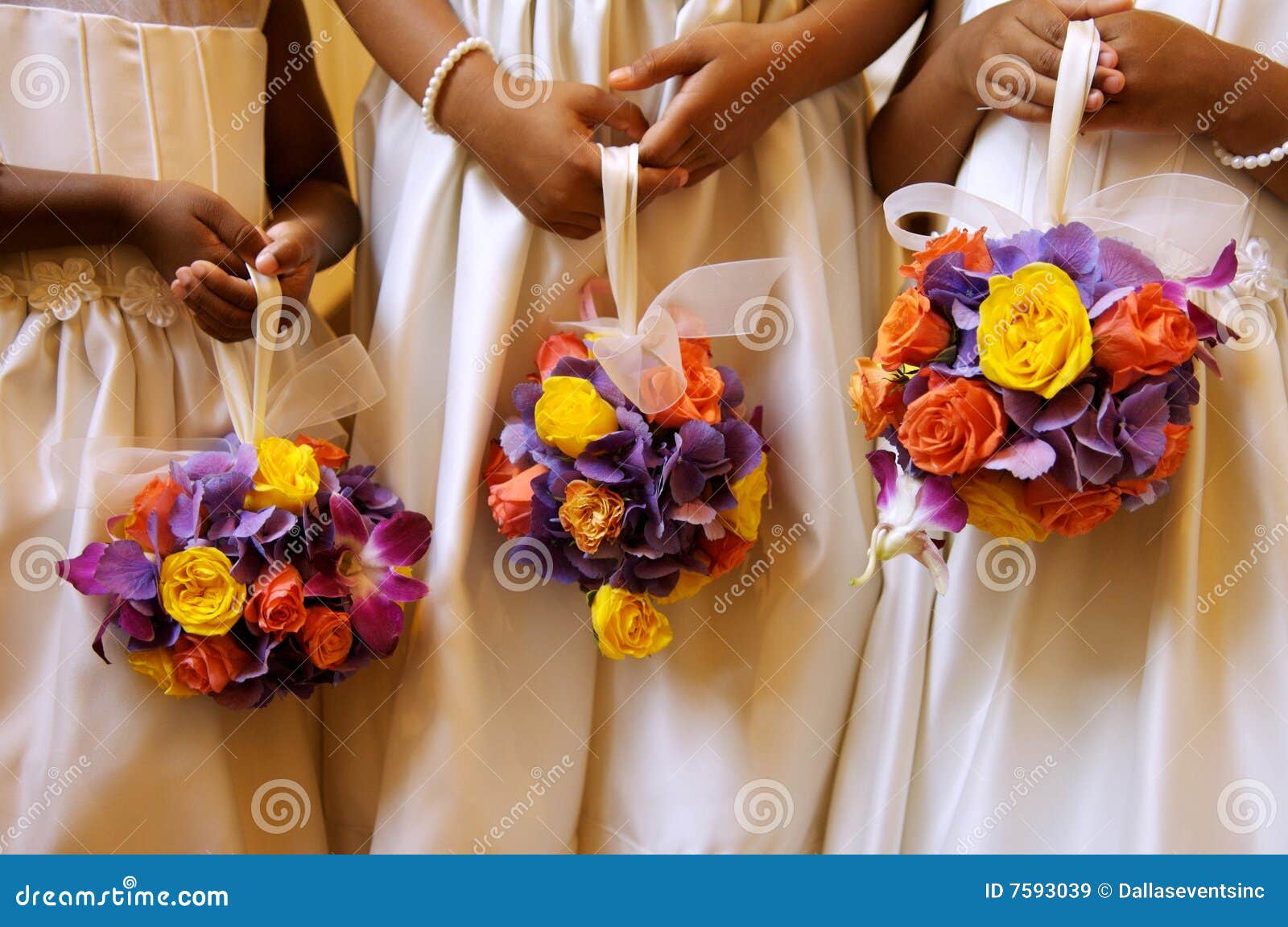 bridesmaids holding their bouquets