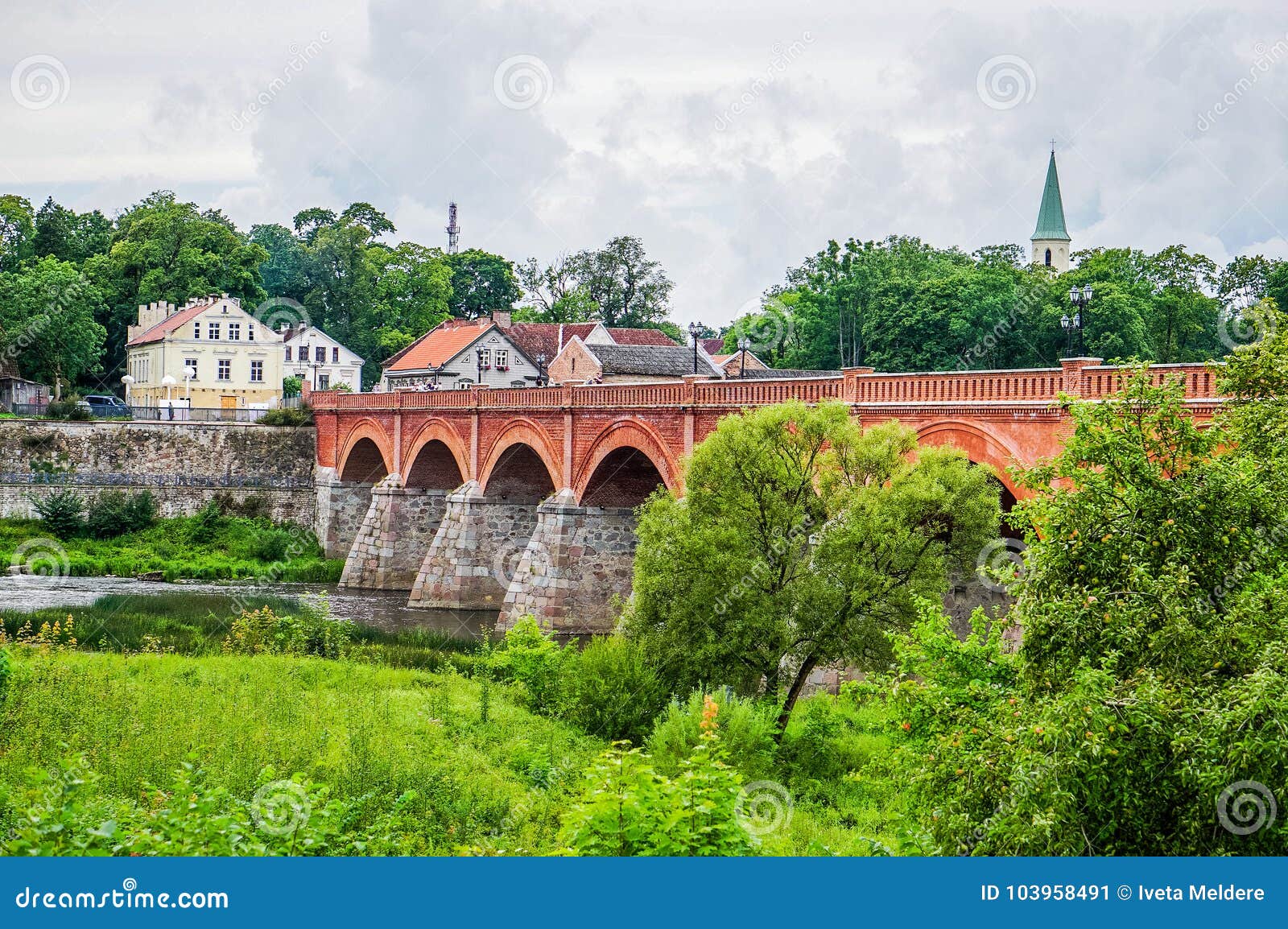 bridge across the river venta in the city of kuldiga