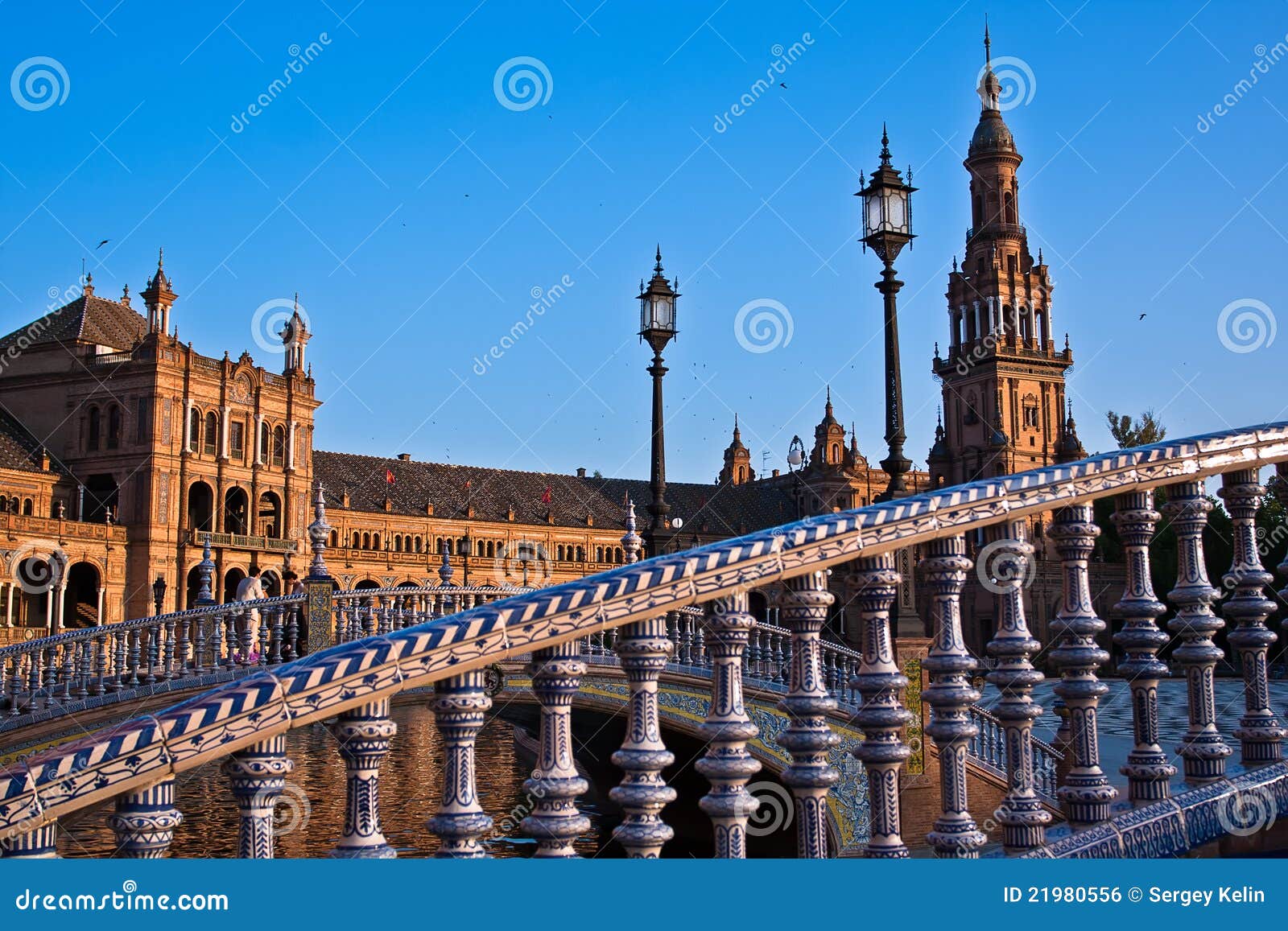 bridge through the channel on the spain`s square