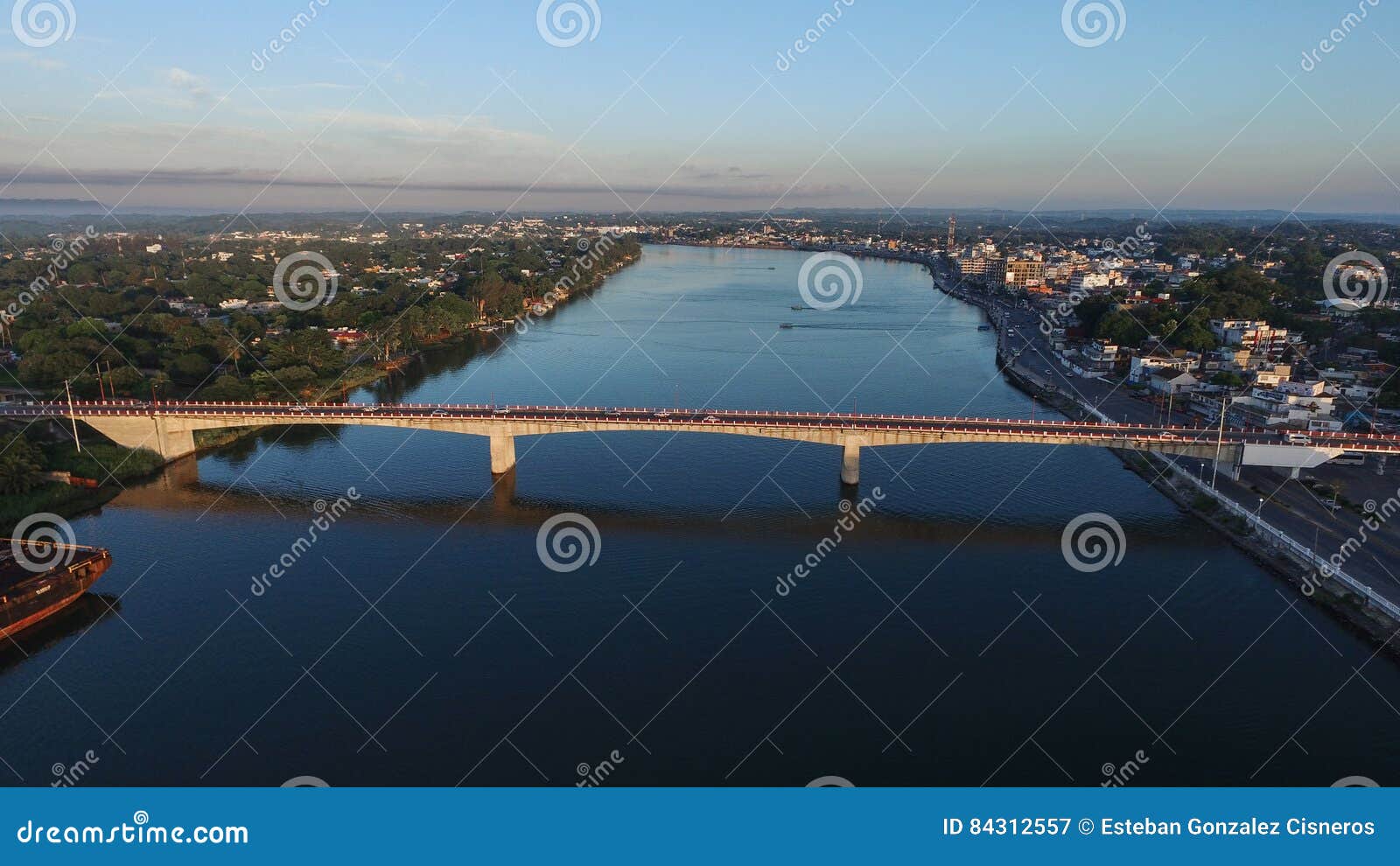 bridge of the city of veracruz seen from a dron