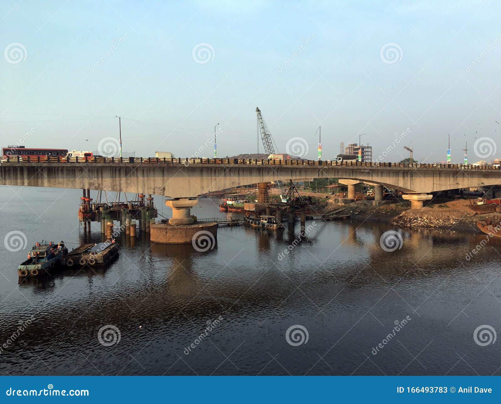 2019  bridge construction next to the current bride at ulhas river krick kalyan on bhiwandi road near kon gaon maharashtra